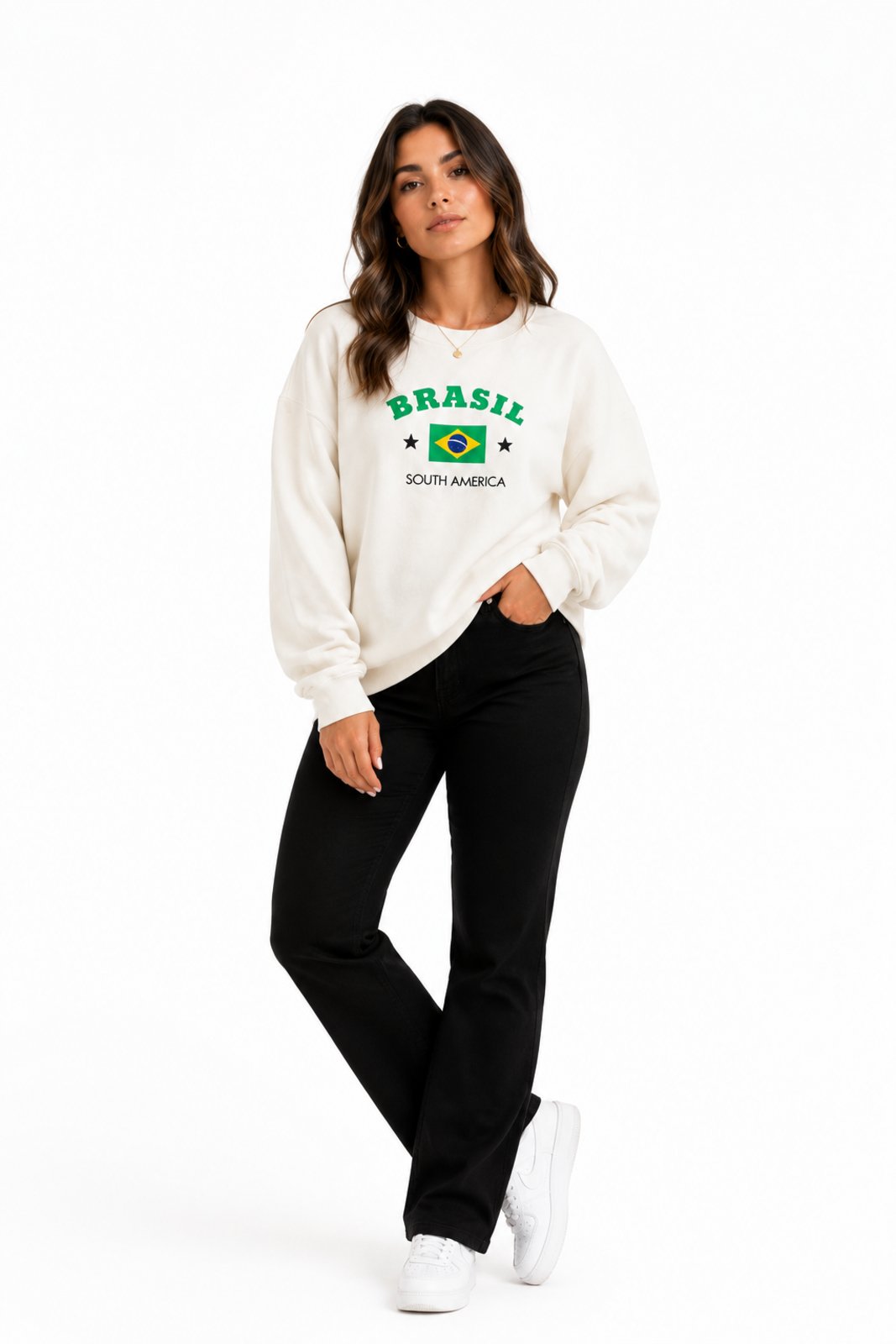 Moletom Feminino D Bell Outlet Fashion Brasil Branco