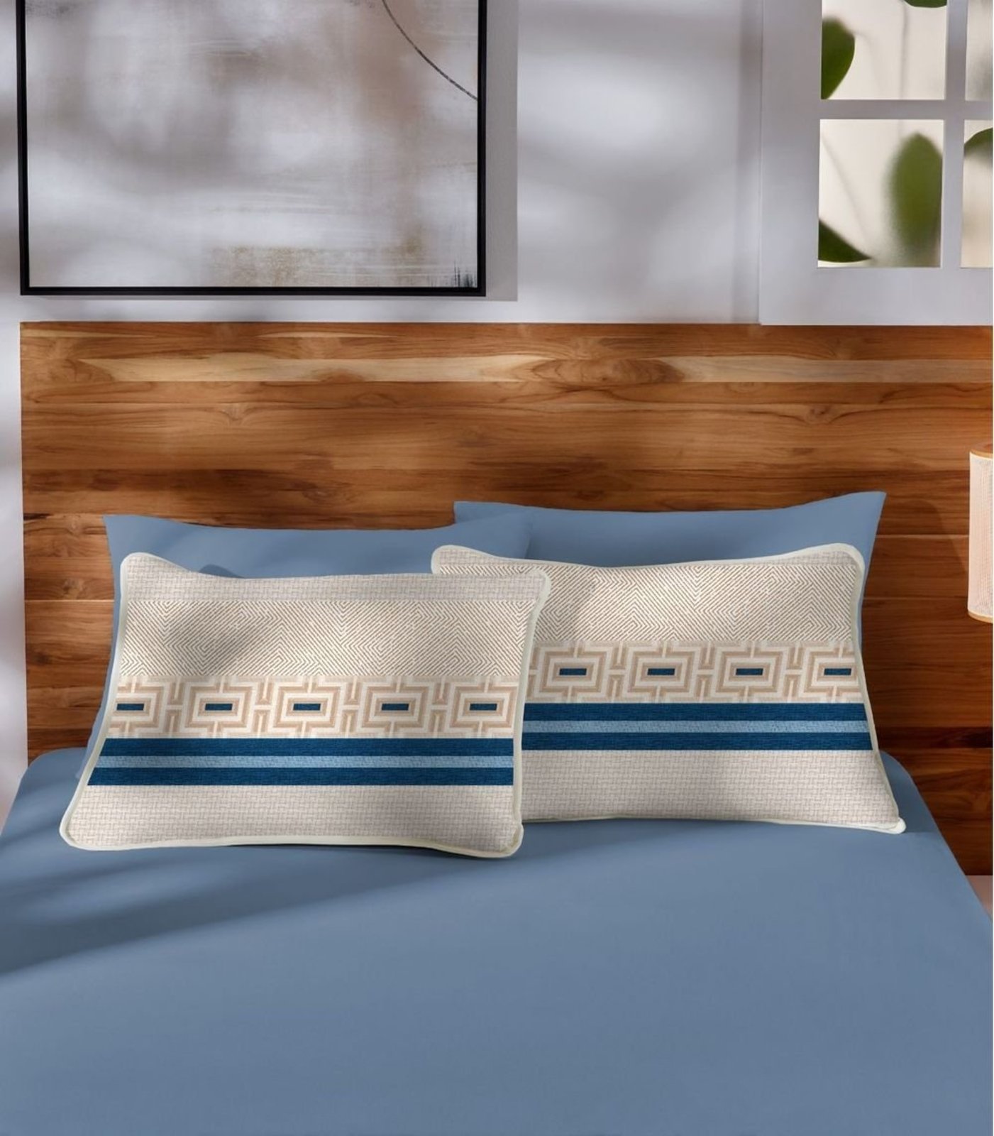 Jogo de Cama Casal Estampado 3pçs Vivaldi Azul