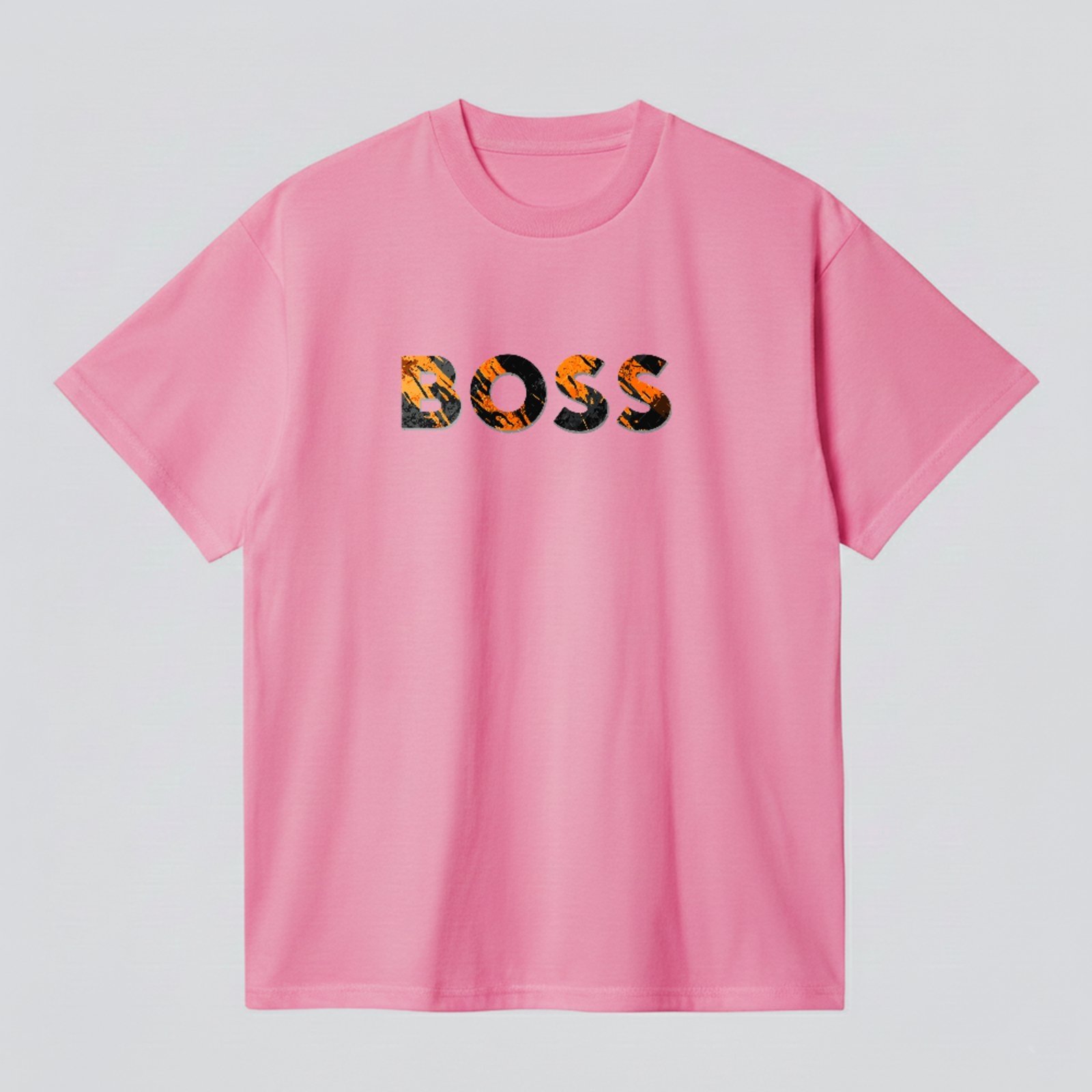 Camiseta Básica Estilo Boss Textura Urbana Estilo Premium Confortável Rosa
