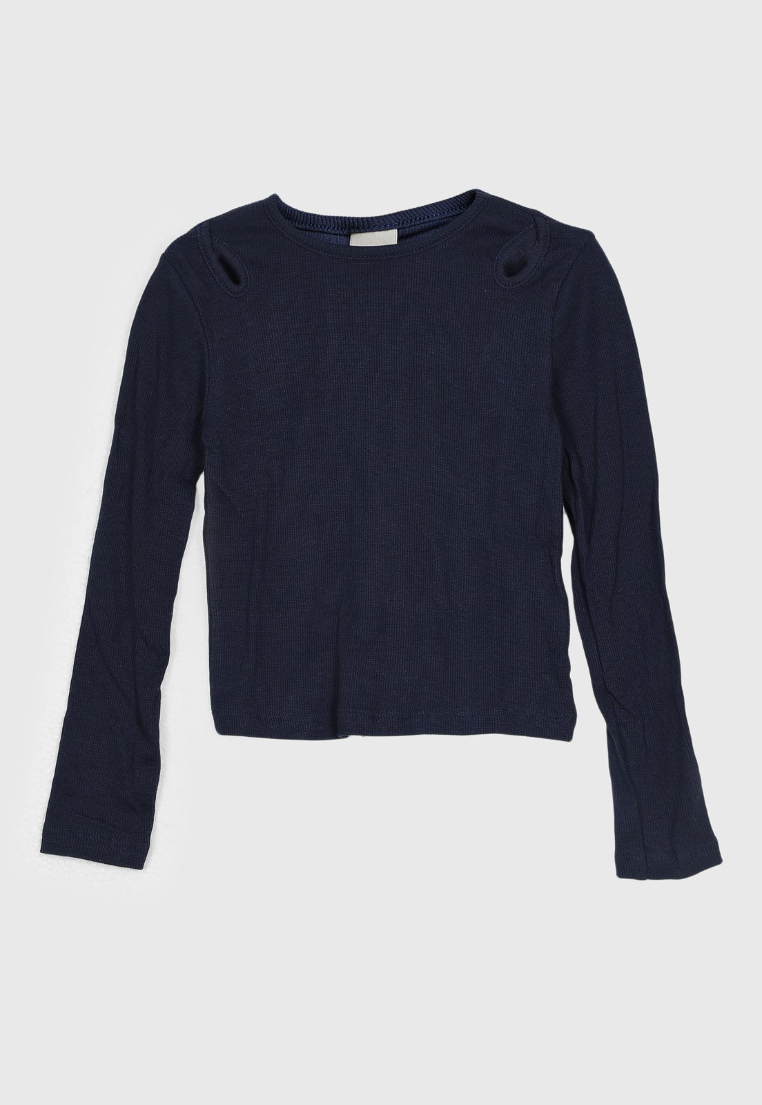 Infantil - Blusa Manga Longa Hering Recortes Azul-Marinho