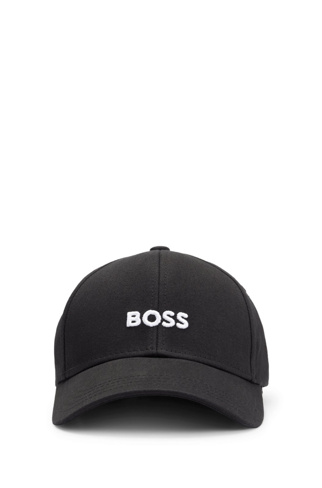 Boné de algodão twill com seis painéis e logo bordado
