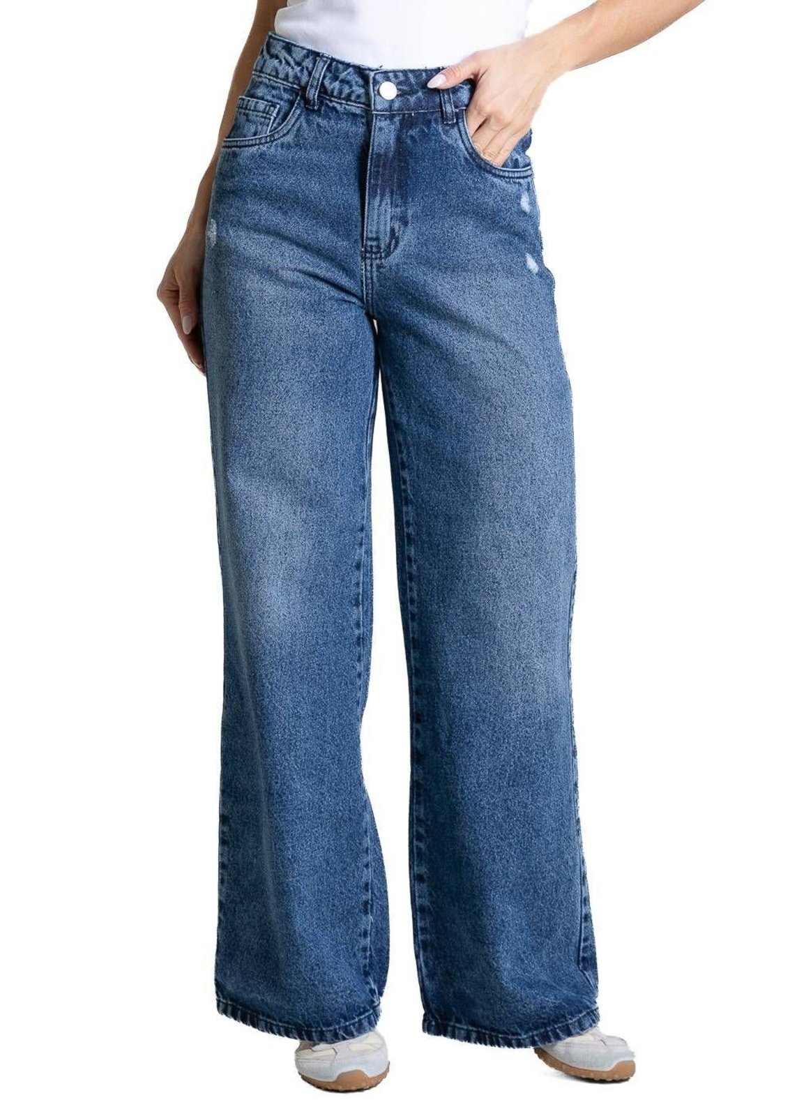 Calça Jeans Sawary Wide Leg Petit - 284382 - Azul - Sawary