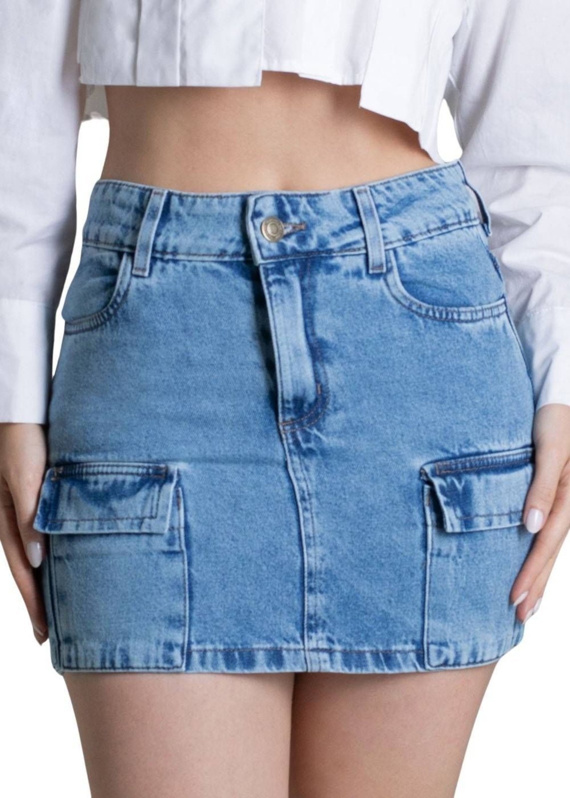 Saia Jeans Sawary Cargo – 277366 – Azul – Sawary
