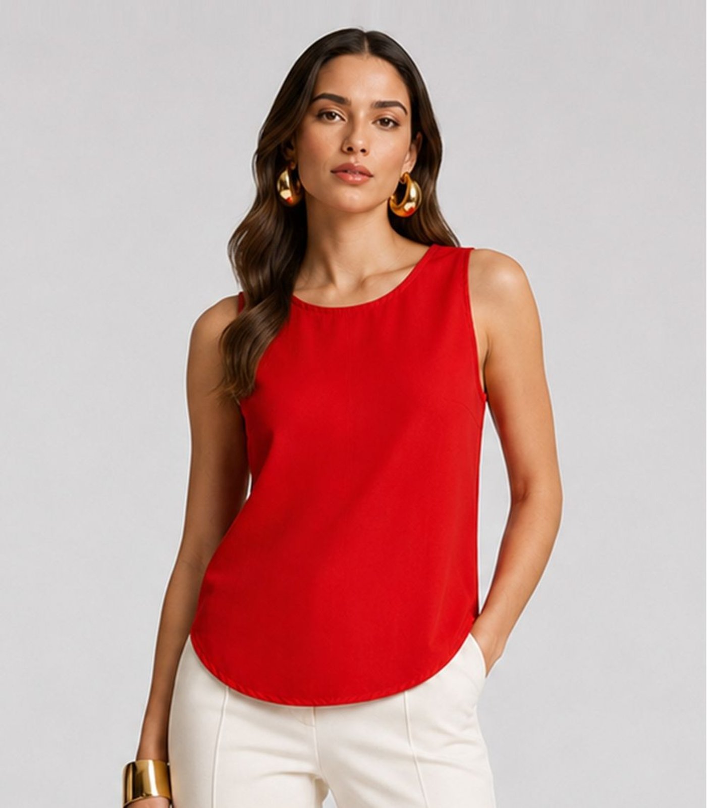 Regata Feminina Com Barra Arredondada Endless Vermelho