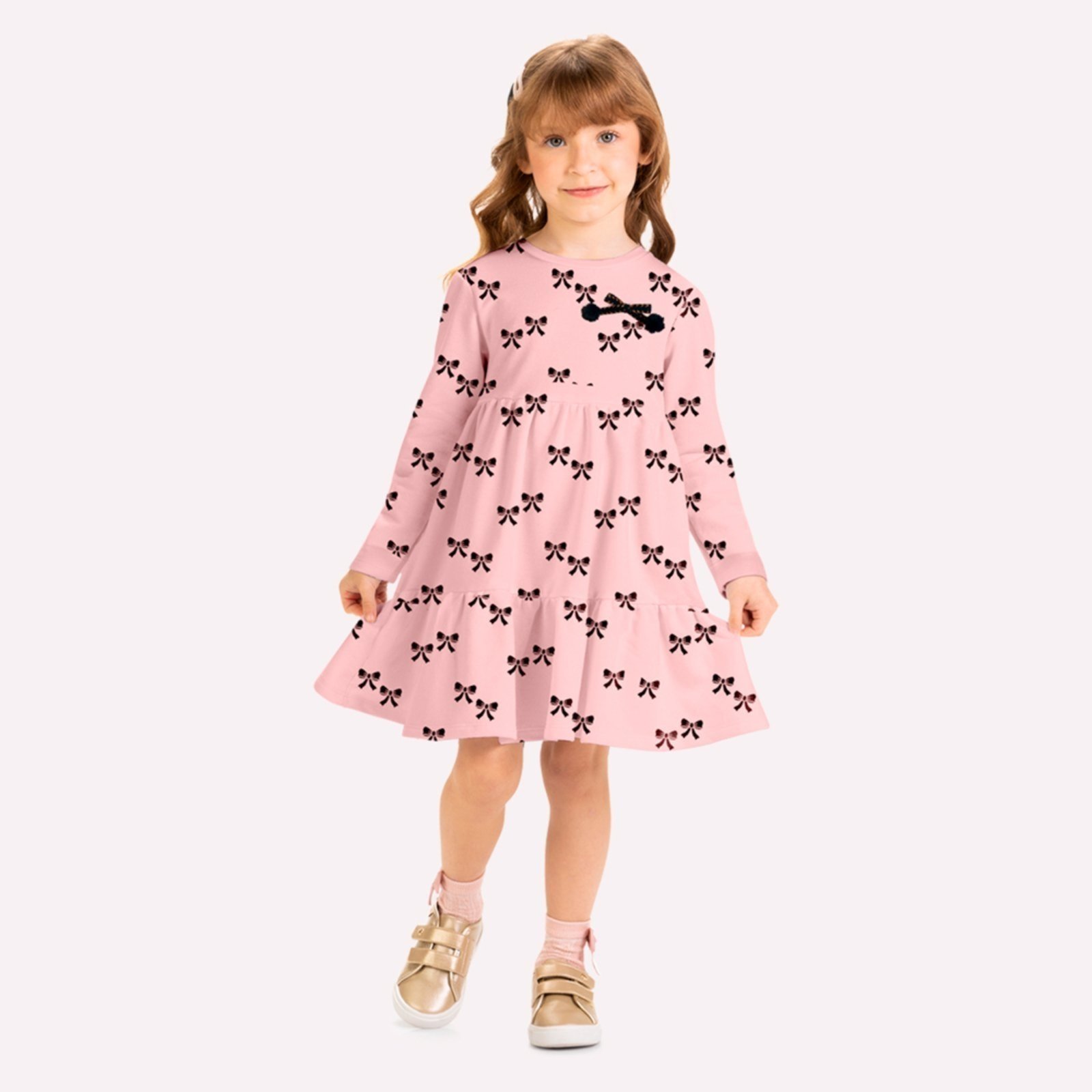 Infantil - Vestido Menina Laços Milon