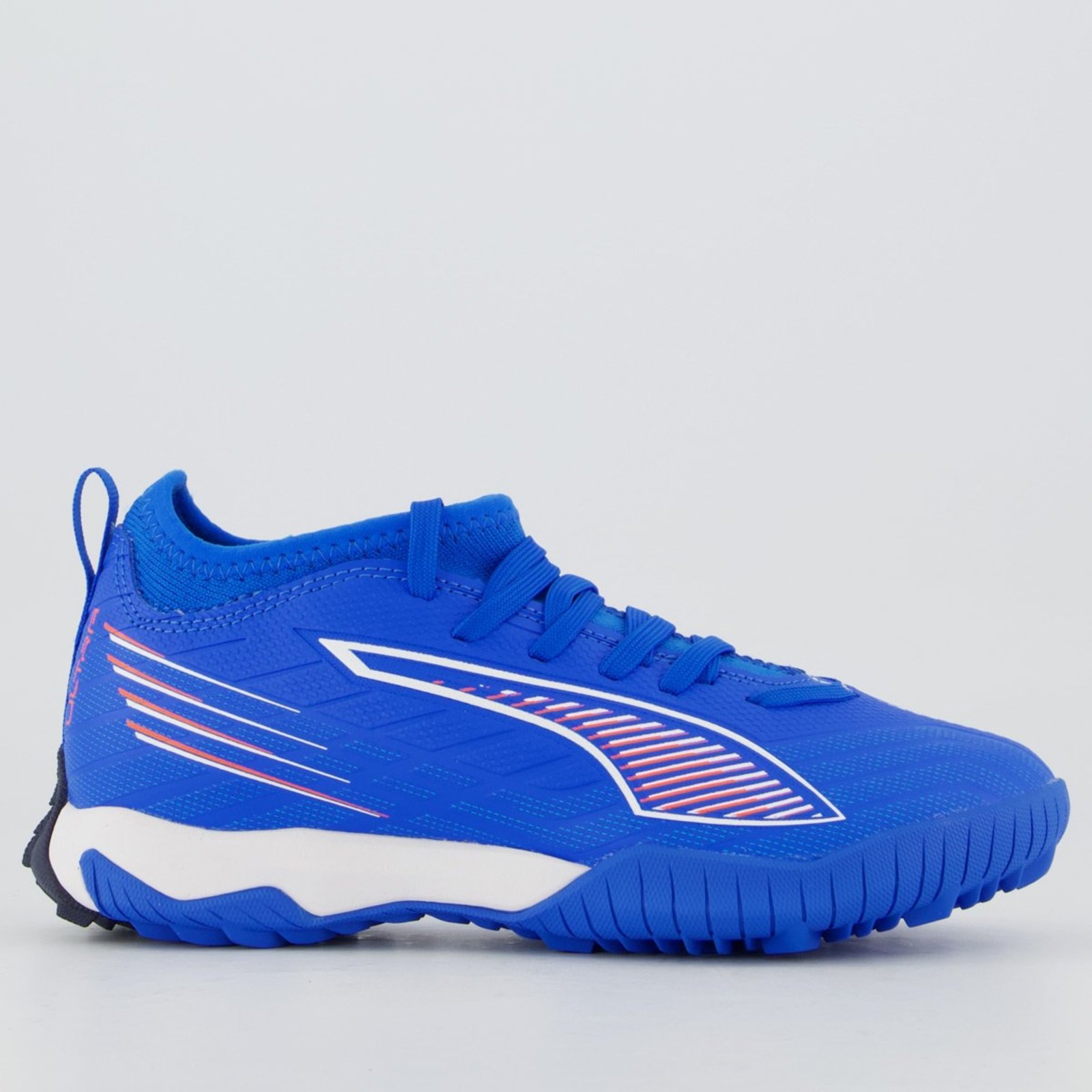 Infantil - Chuteira Puma Ultra 6 Match IT + MID Society Juvenil Azul e Vermelho