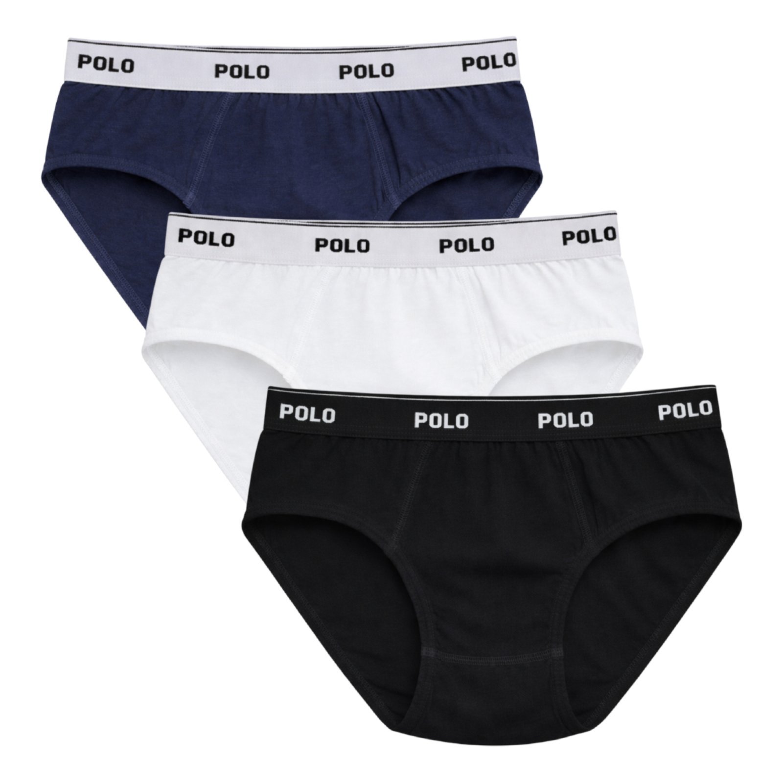 Vista 2 Kit 3 Cueca Polo Star Cotton Slip Algodão multicolorido POLO STAR multicolorido