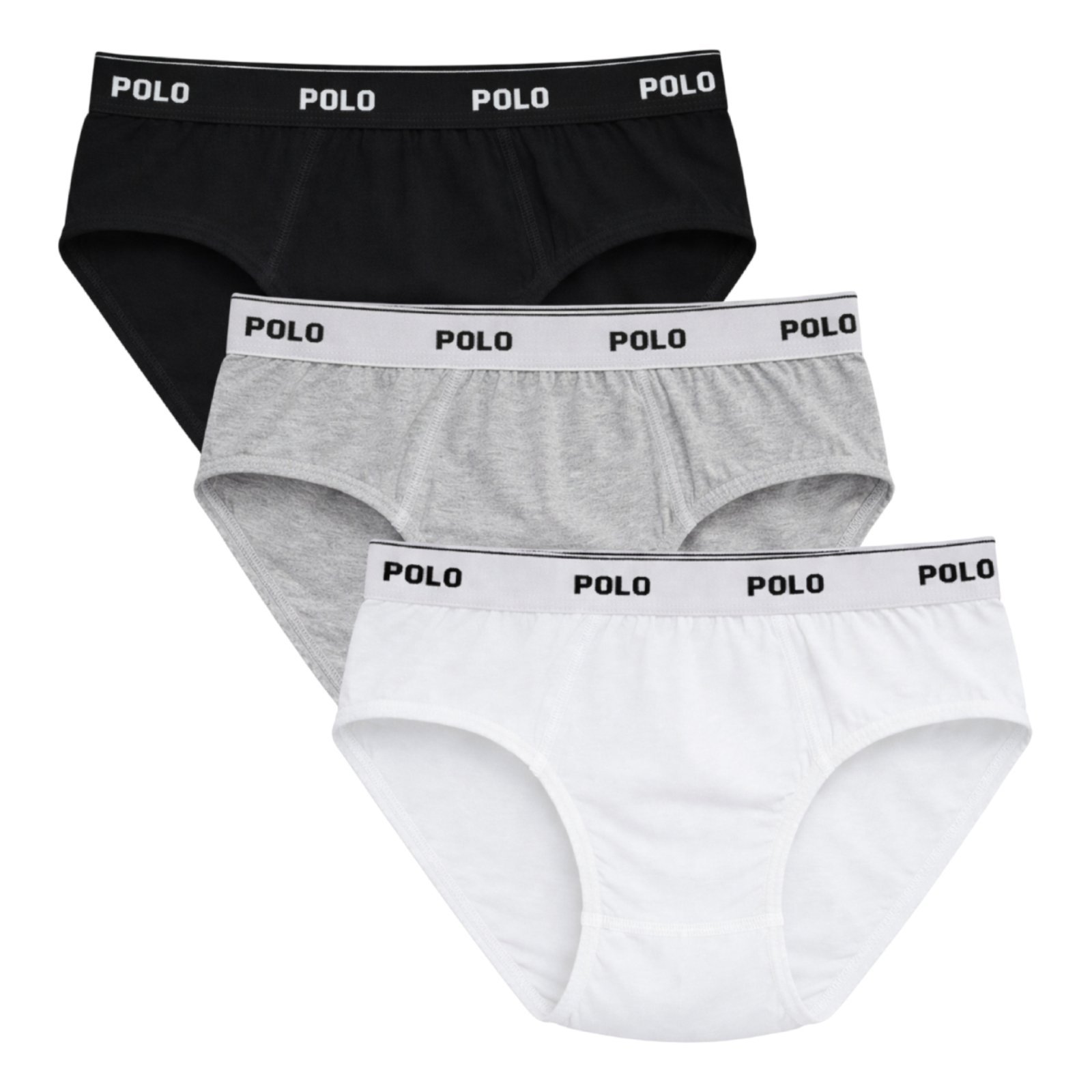 Vista 3 Kit 3 Cueca Polo Star Cotton Slip Algodão multicolorido POLO STAR multicolorido