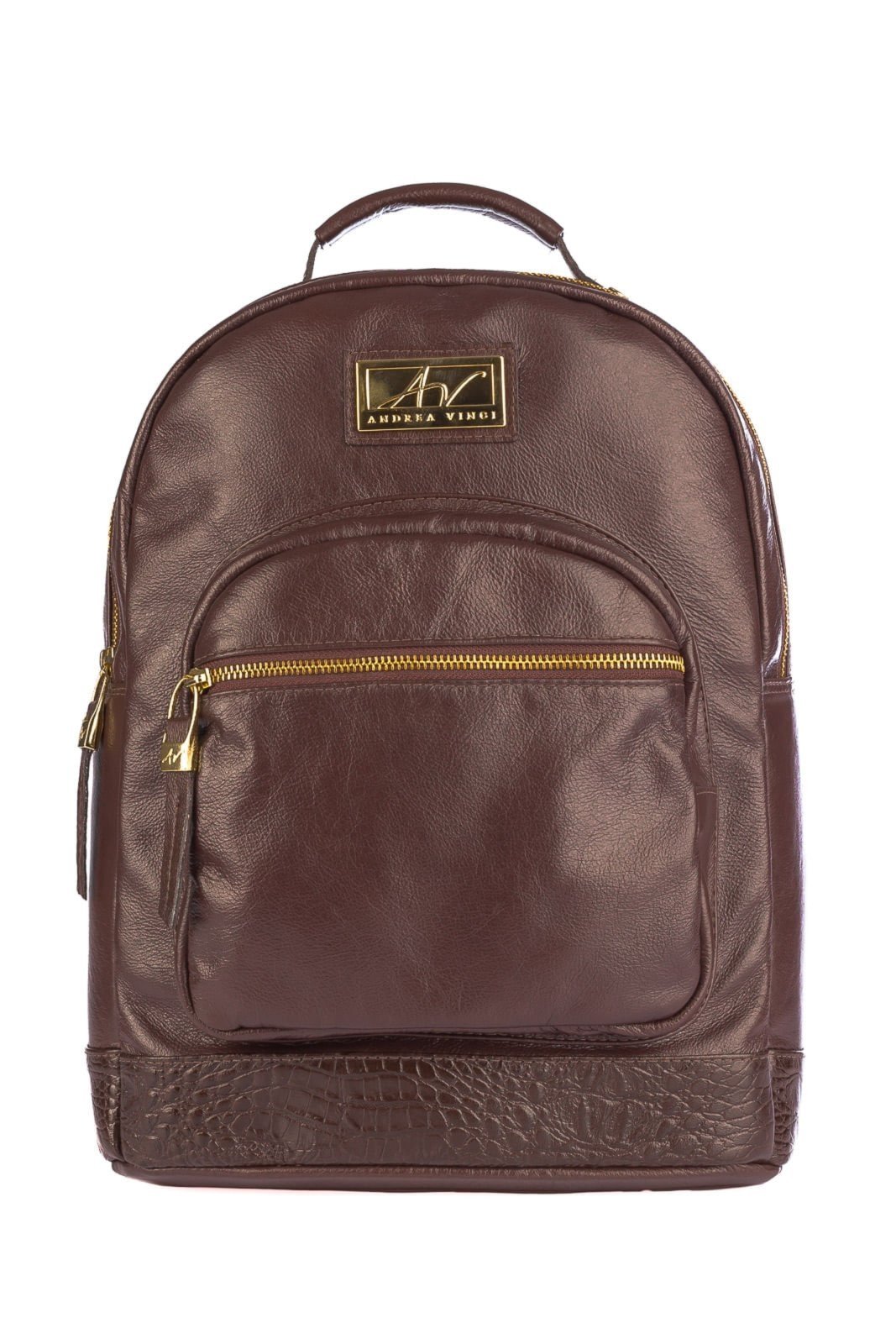 Mochila de couro liso Milla – Café