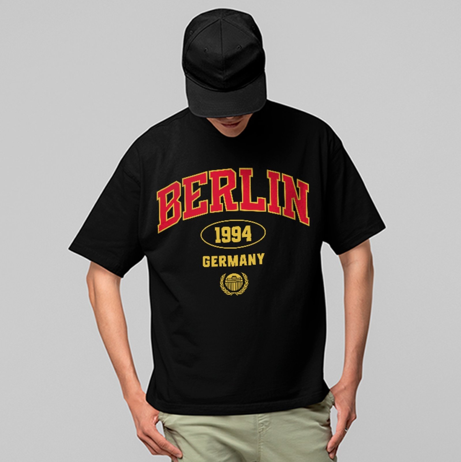 Camiseta Oversized Premium Berlin Germany 1994 Street Unissex Preto