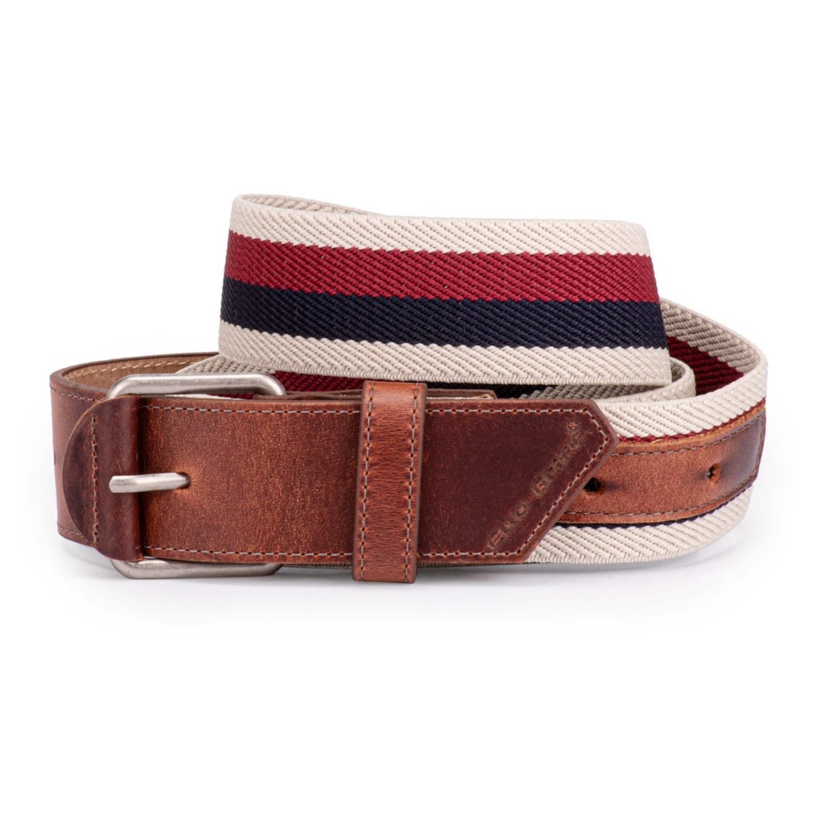 Cinto Masculino Couro Legítimo Elástico Esportivo Plus Size Ello Griff Listrado/whisky