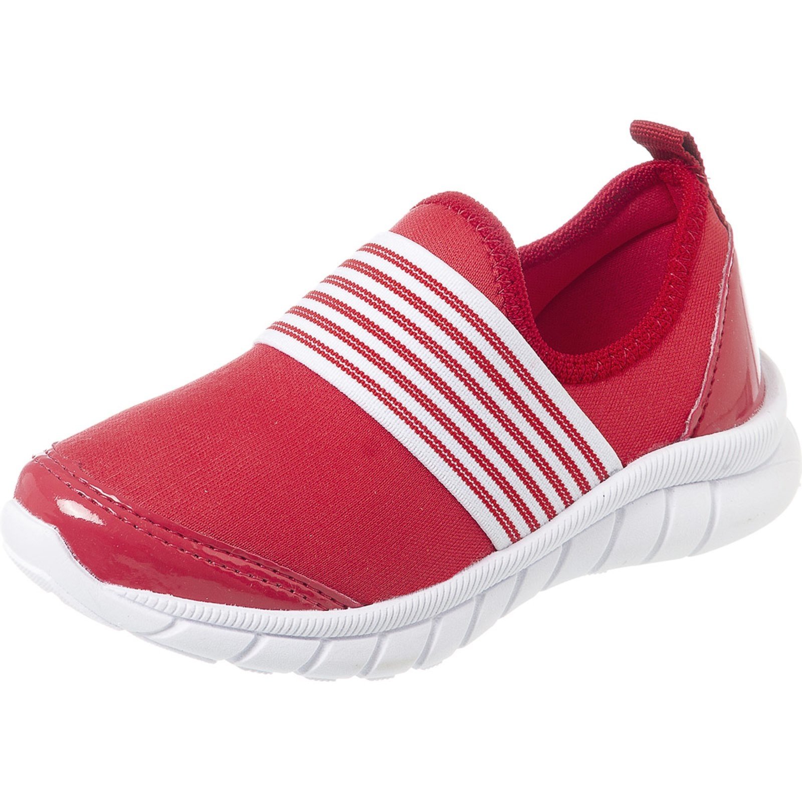 Vista 2 Infantil - Tênis Tininha Menina Calce Fácil Listra vermelho Tininha vermelho