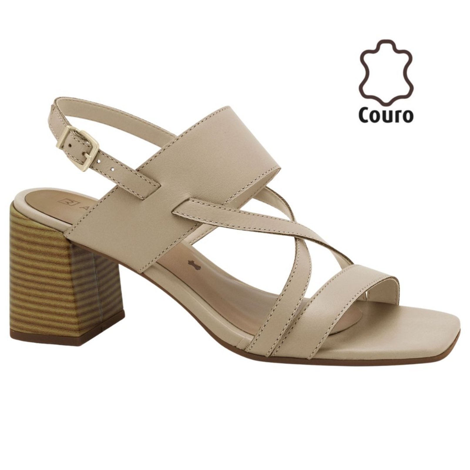 Sandália Feminina Couro Mocca Ramarim 2553202-1