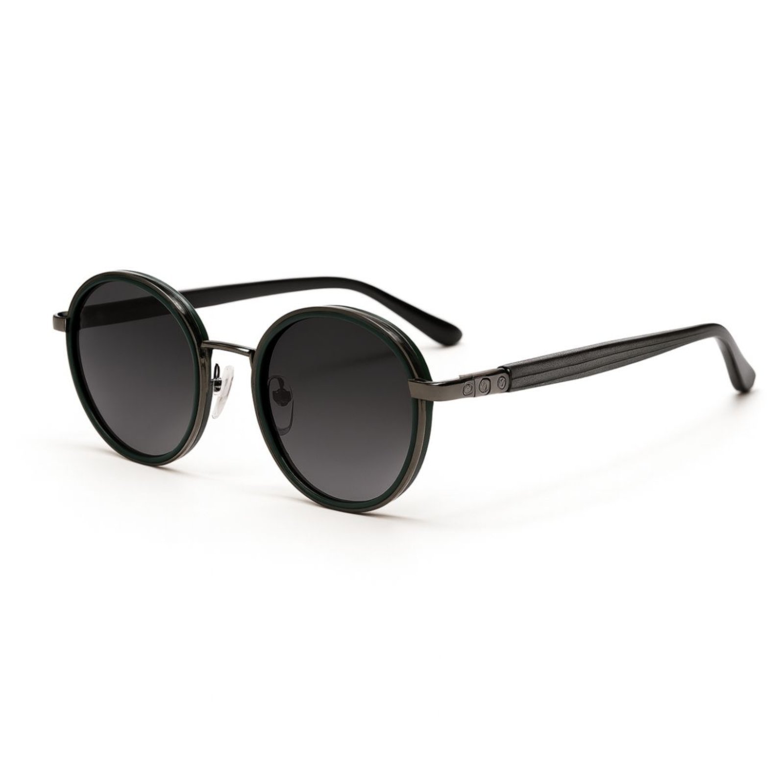 Óculos de Sol Masculino Preto com Detalhes Verdes Lente Escura UV400