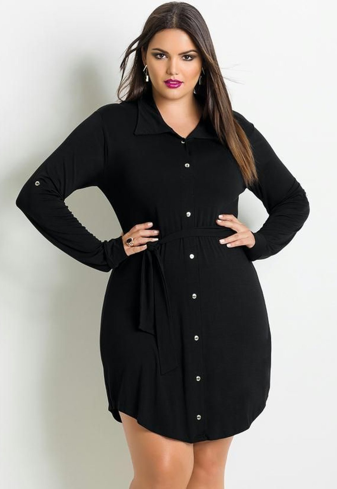 Vestido Chemisier Curto Preto Quintess