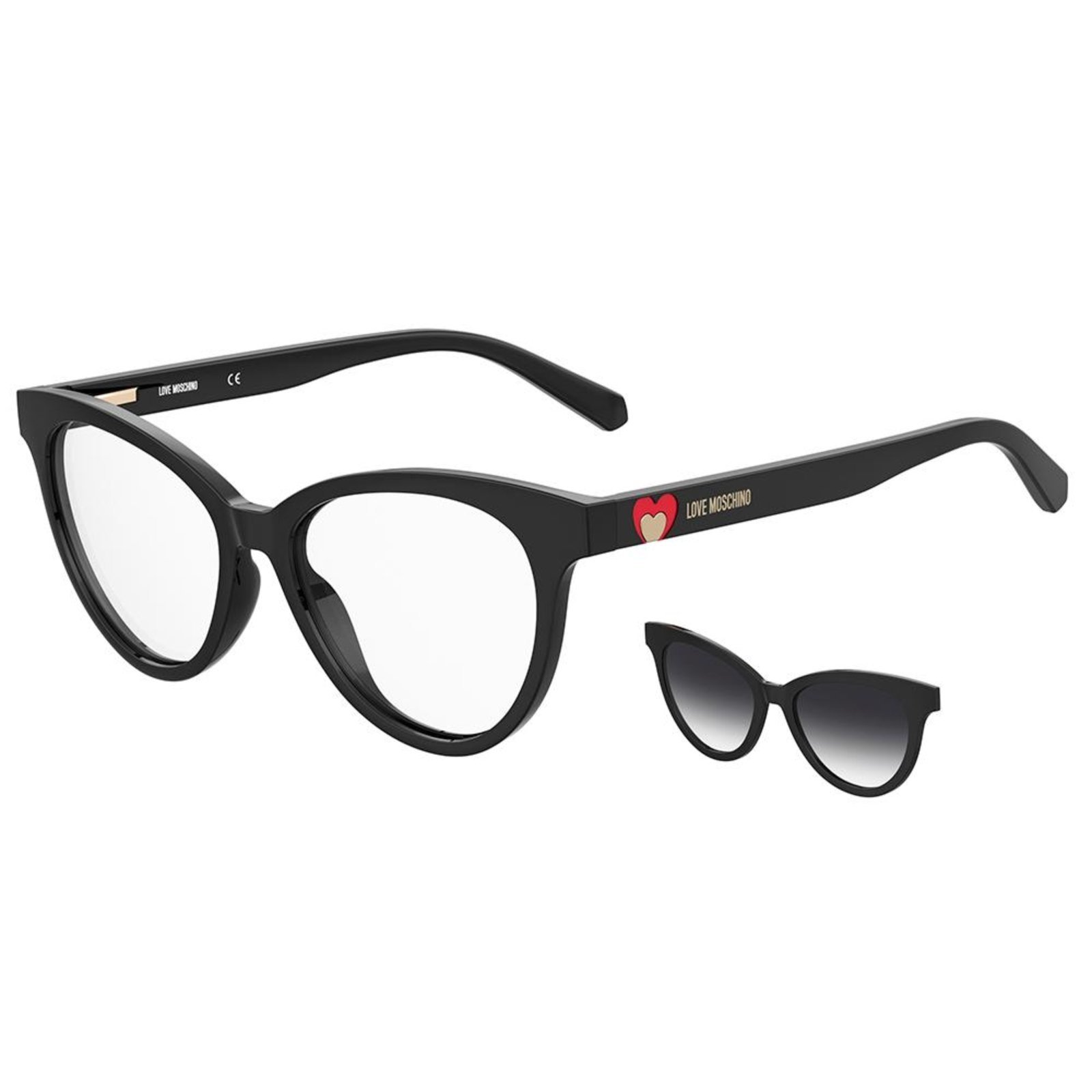 Armação ClipOn Moschino Love Mol051 /Cs 807 - Preto 52