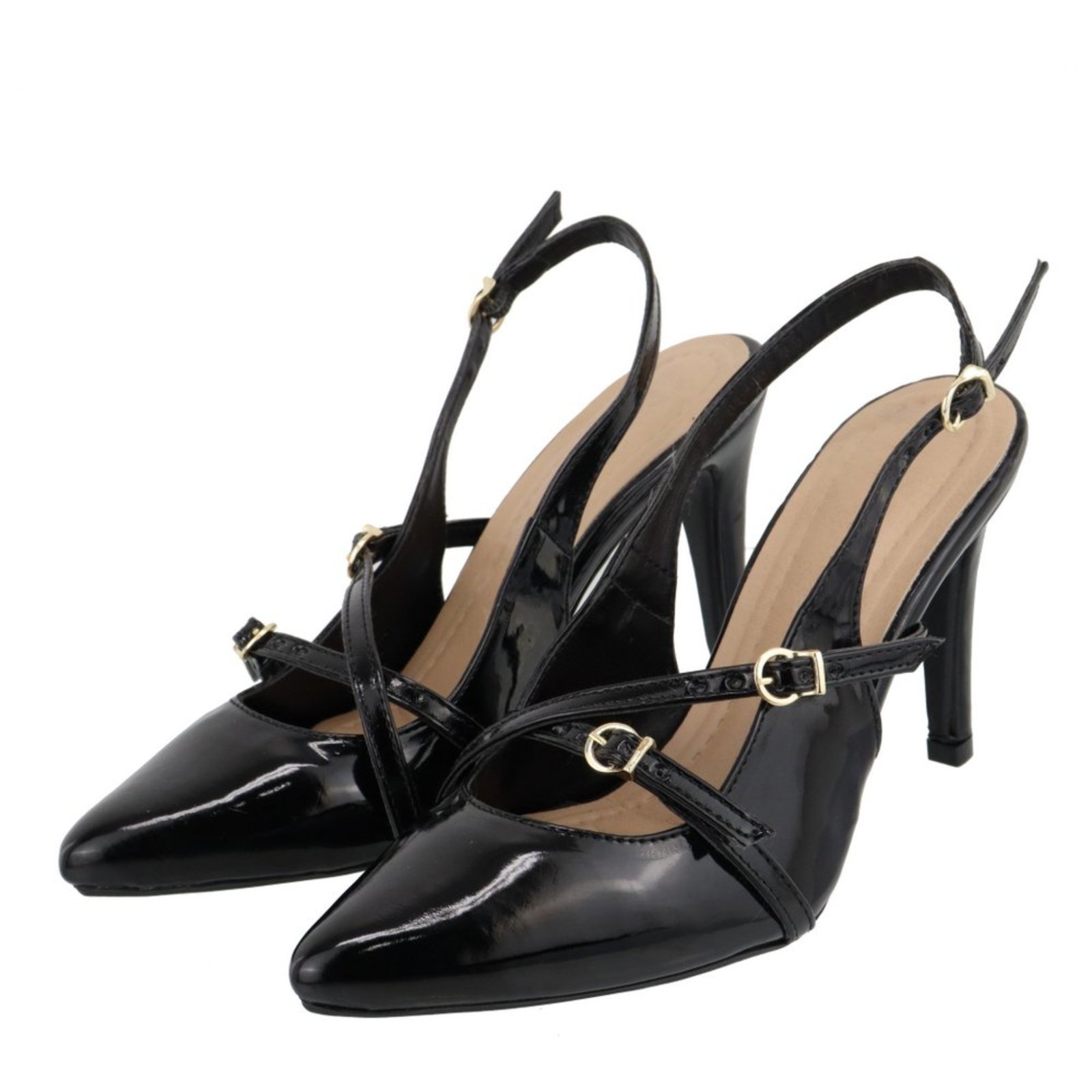 Scarpin Feminino Salto Alto Verniz Preto 6020