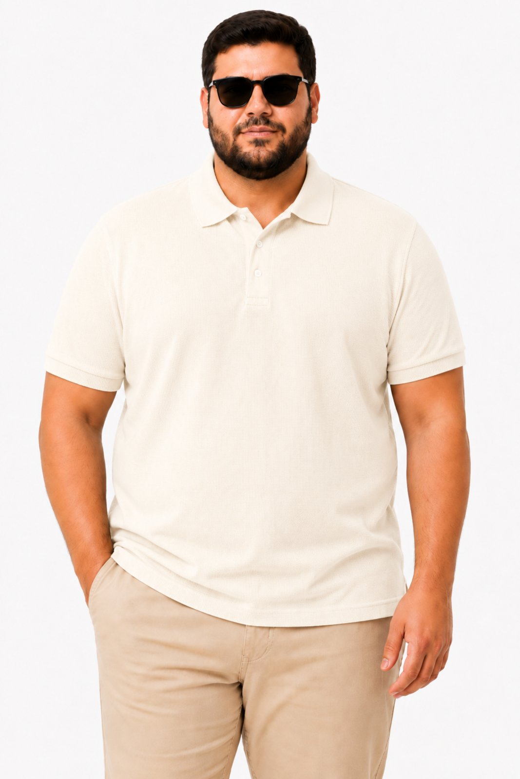 Camisa Masculina Plus Size D Bell Outlet Fashion Off-White