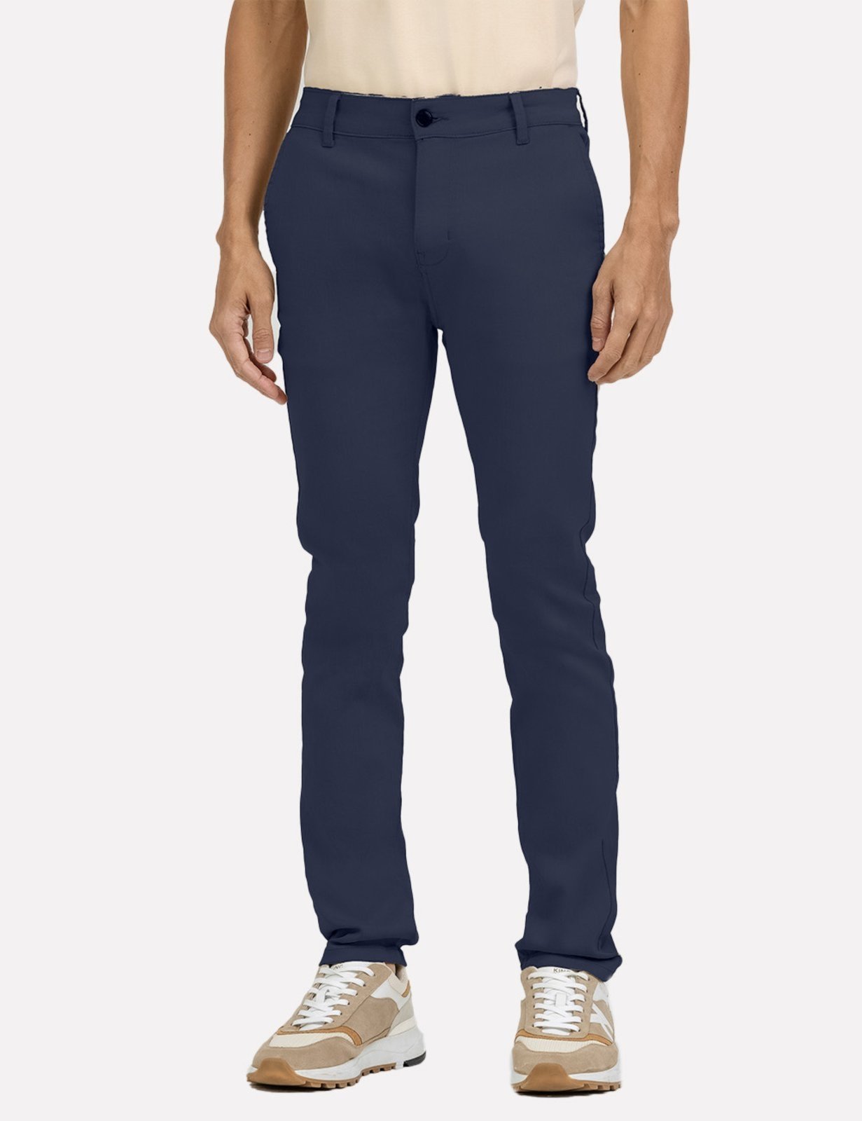 Calça K&J Black Masculina Slim Sarja Azul Marinho
