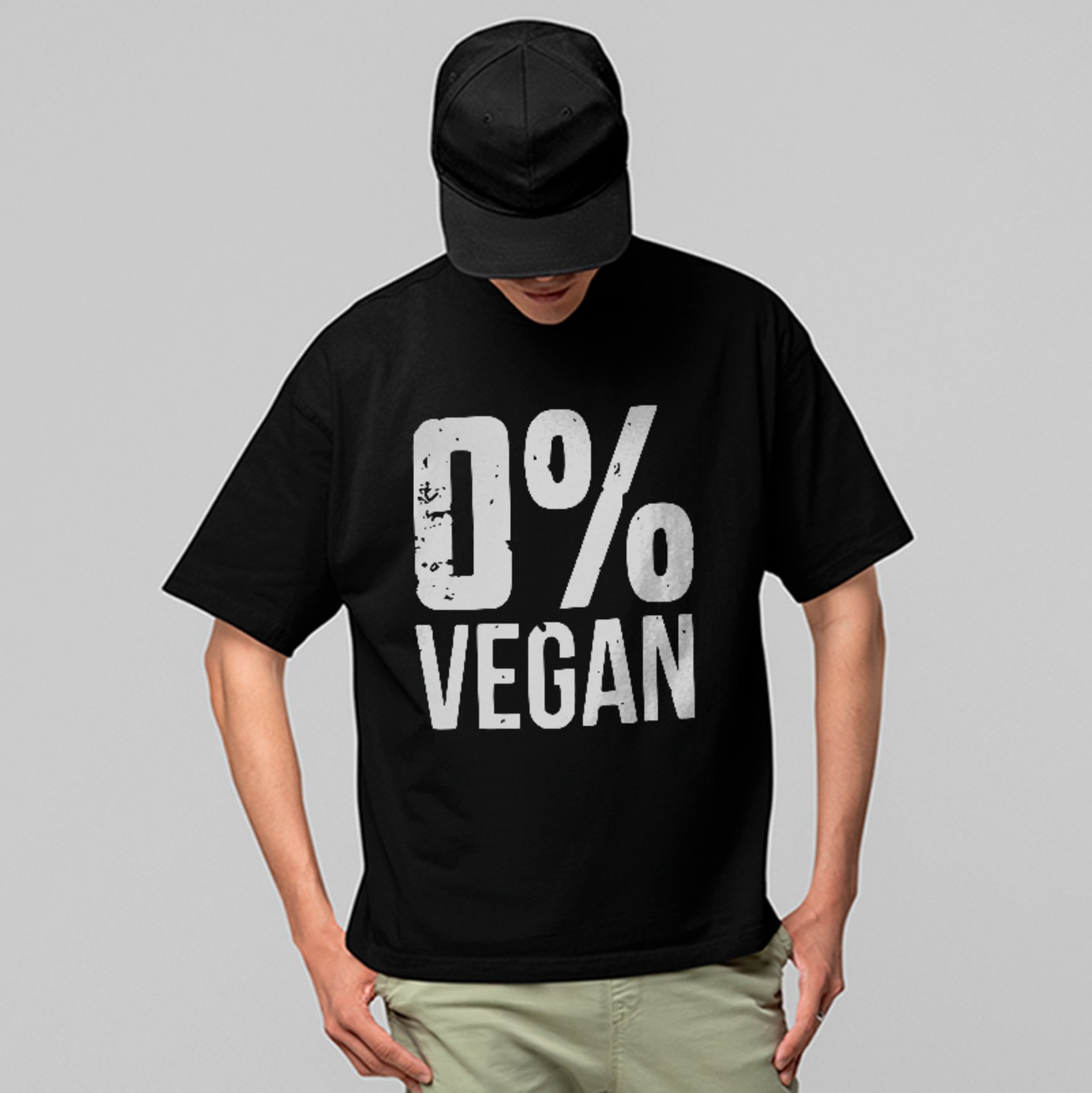 Camiseta Oversized Humor Irônico Vegano Engraçado Unissex Preto
