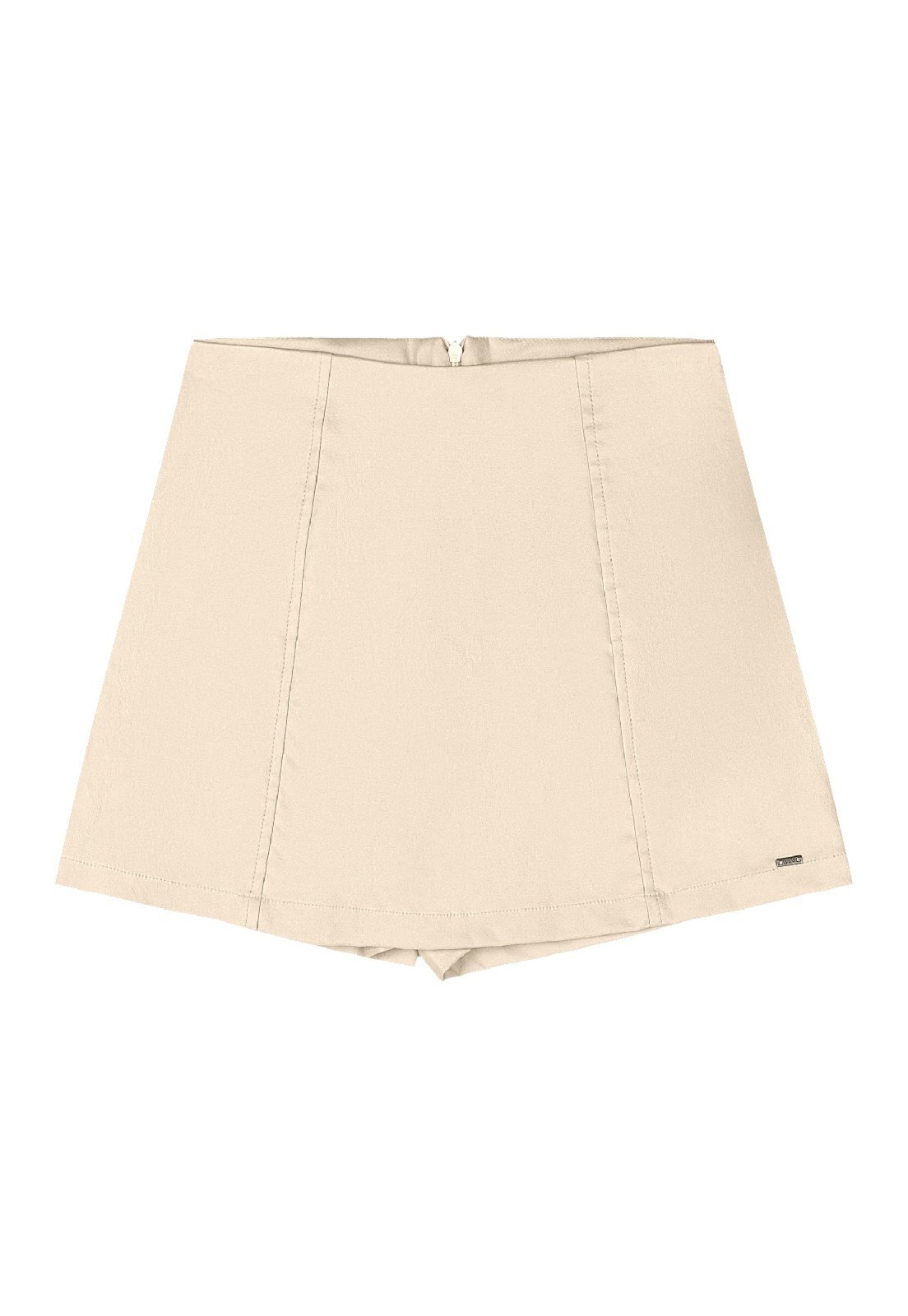 Vista 2 Infantil - Short-Saia Juvenil em Tecido Bengaline Gloss preto Gloss preto