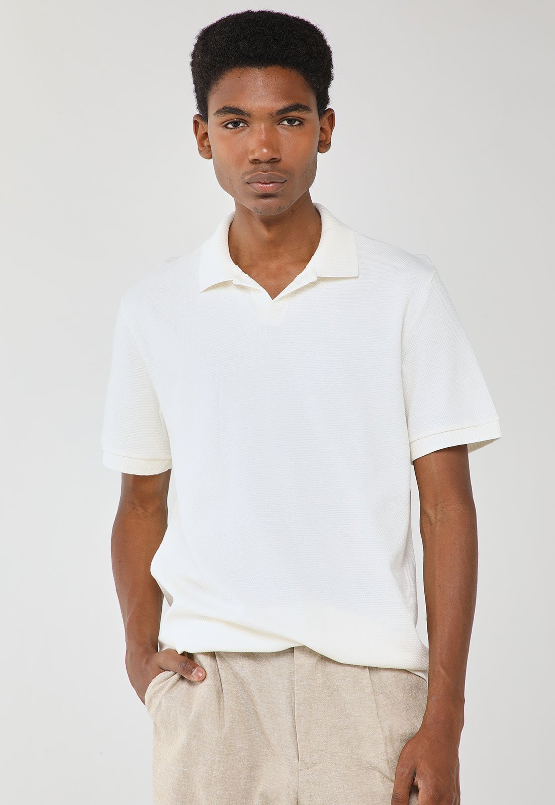 Camisa Polo Masculina Hering Clássica Branca