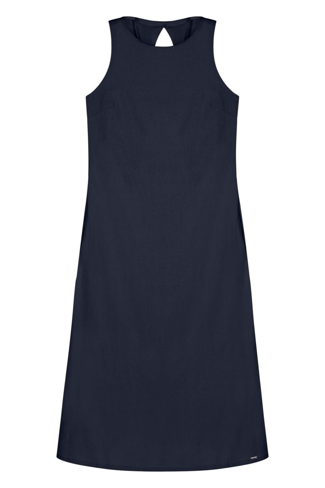 Vestido Midi Feminino Linho Marialícia Azul