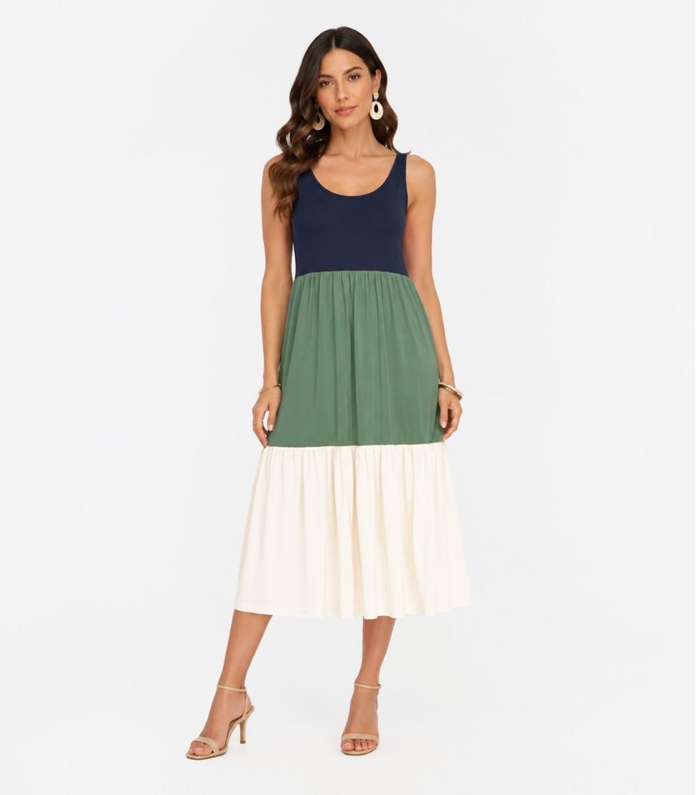 Vestido Midi Feminino Em Visco Premiere Rovitex Azul