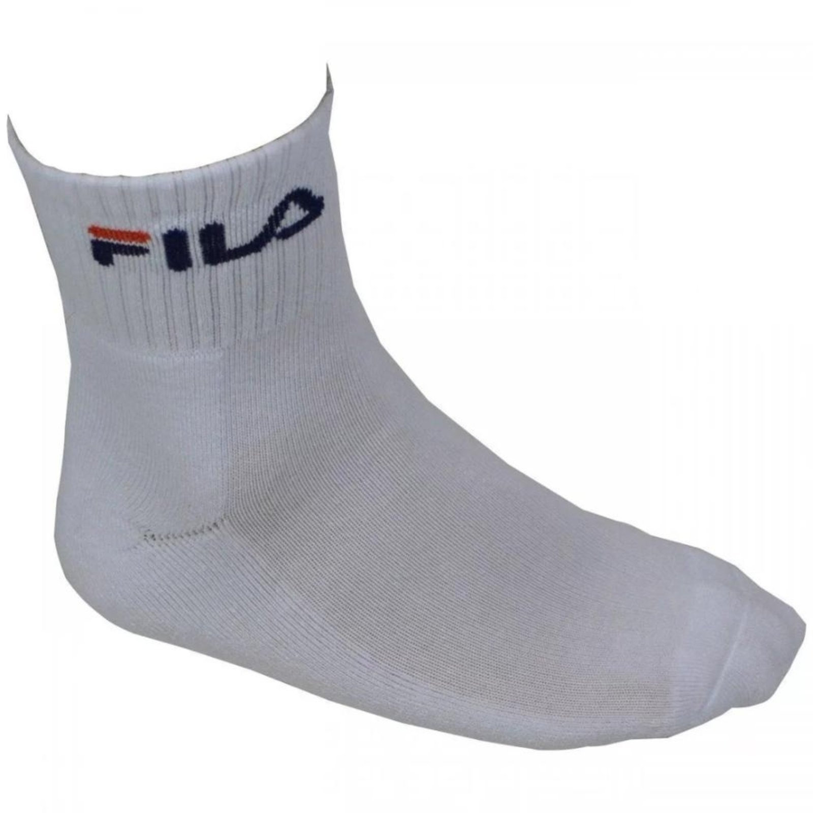 Vista 2 Meia Unisex Fila Cano Medio 6 Pares tam: branco Fila branco