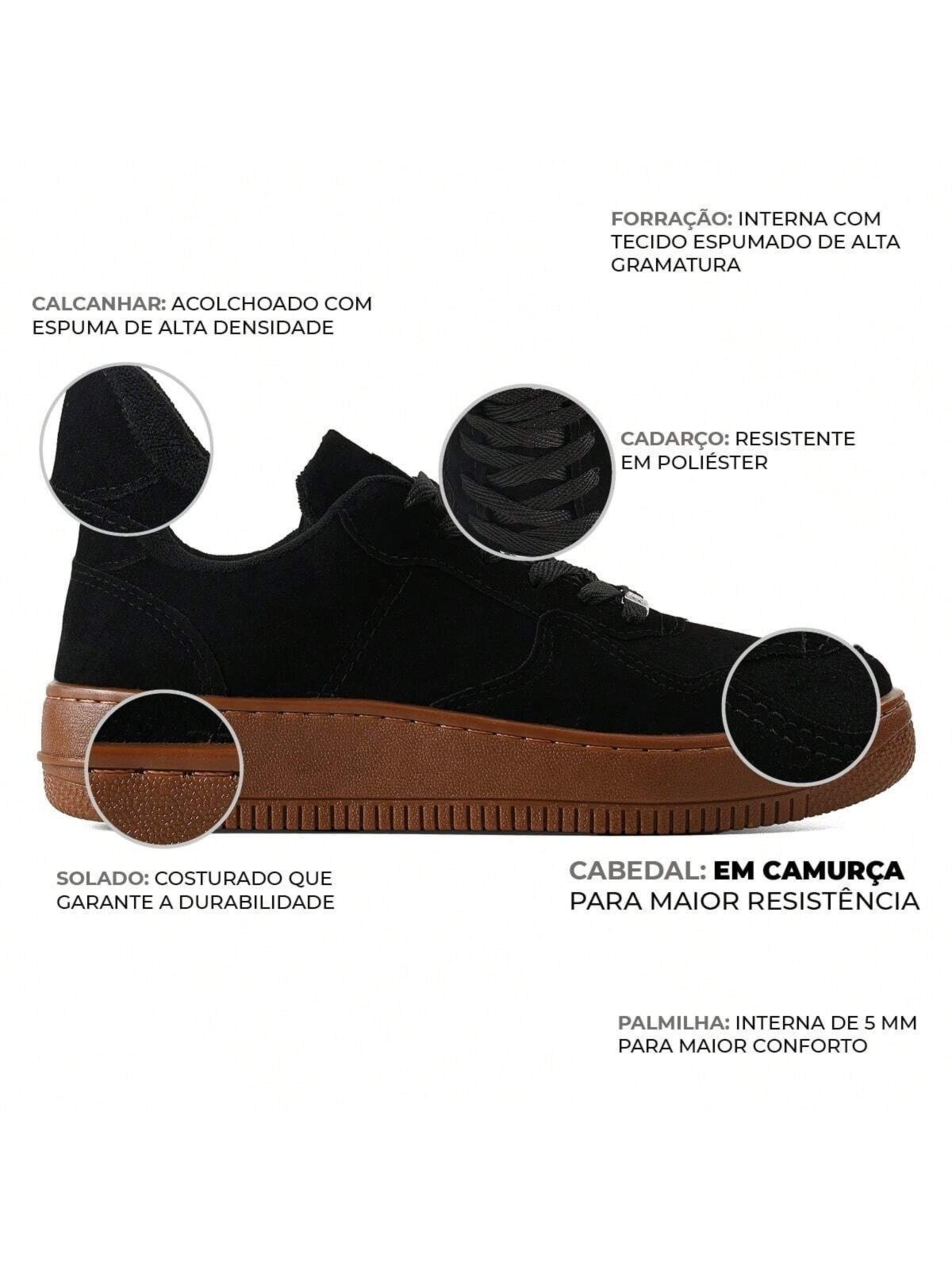 Vista 3 Tenis Feminino Nyc Shoes Lançamento Estilo Casual Adulto Nc90 NYC NEW YORK CITY SHOES preto NYC NEW YORK CITY SHOES preto