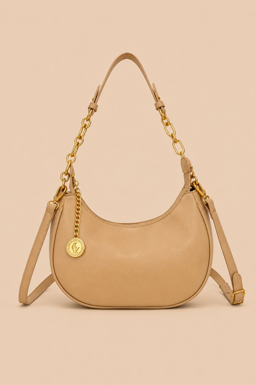 Bolsa Média Transversal D Bell Outlet Fashion Estela Bege