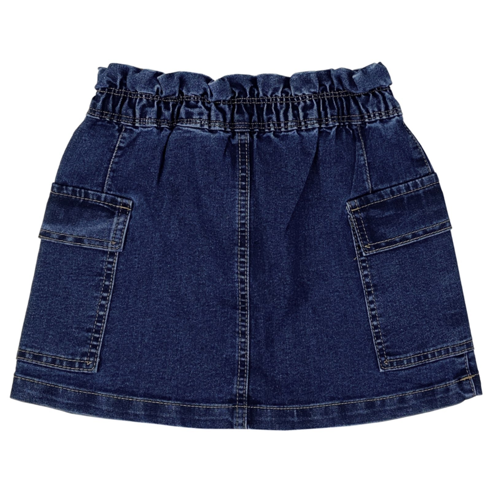 Vista 3 Infantil - Saia Juvenil Look Jeans Cargo Jeans azul Look Jeans azul