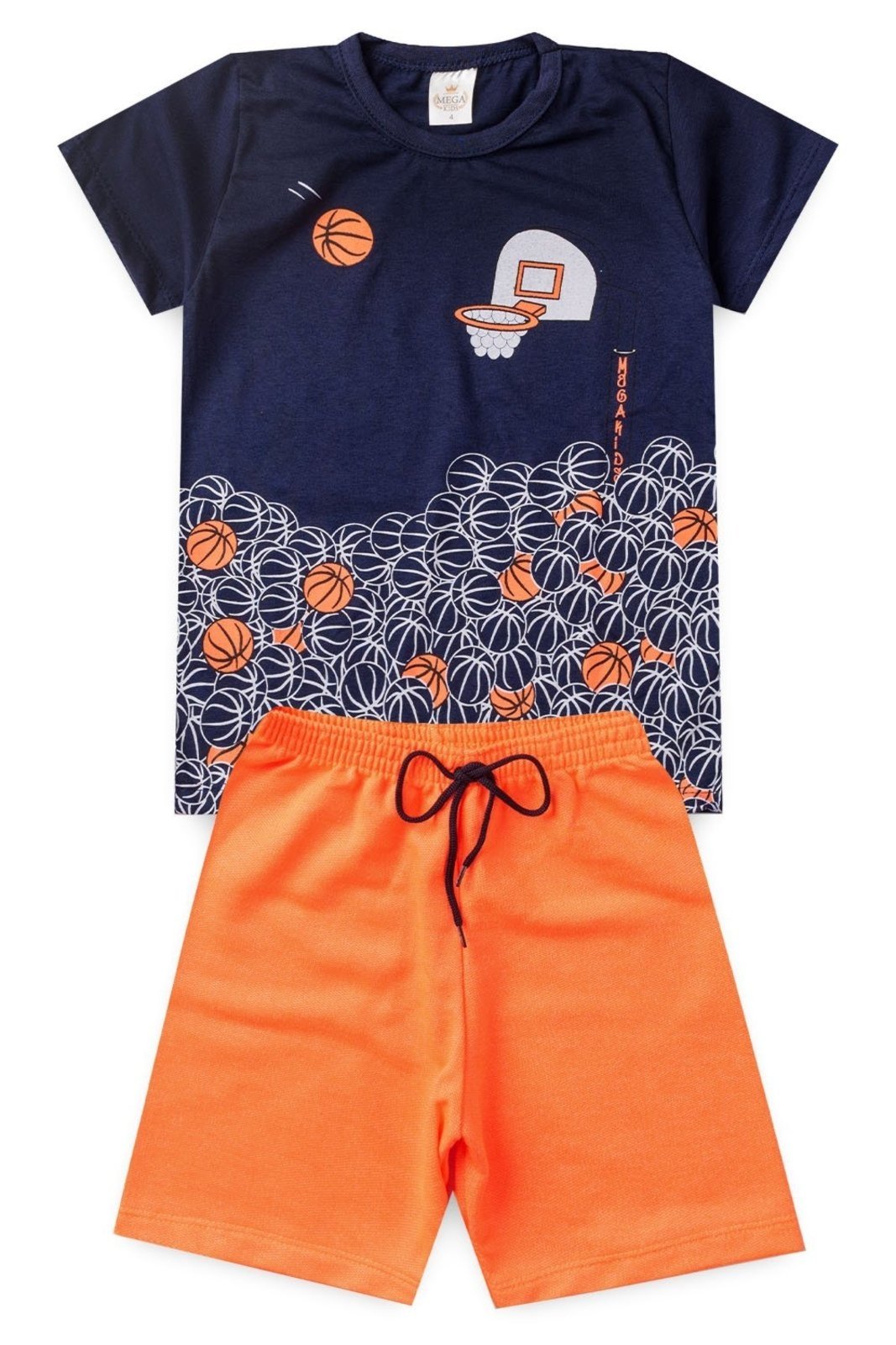 Infantil - Conjunto Verão Masculino Basquetebol Marinho - Mega