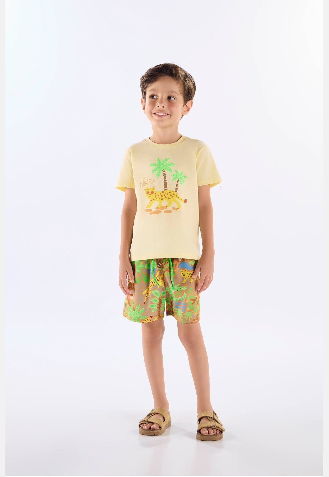 Infantil - Conjunto Menino Camiseta e Short Up Baby Amarelo
