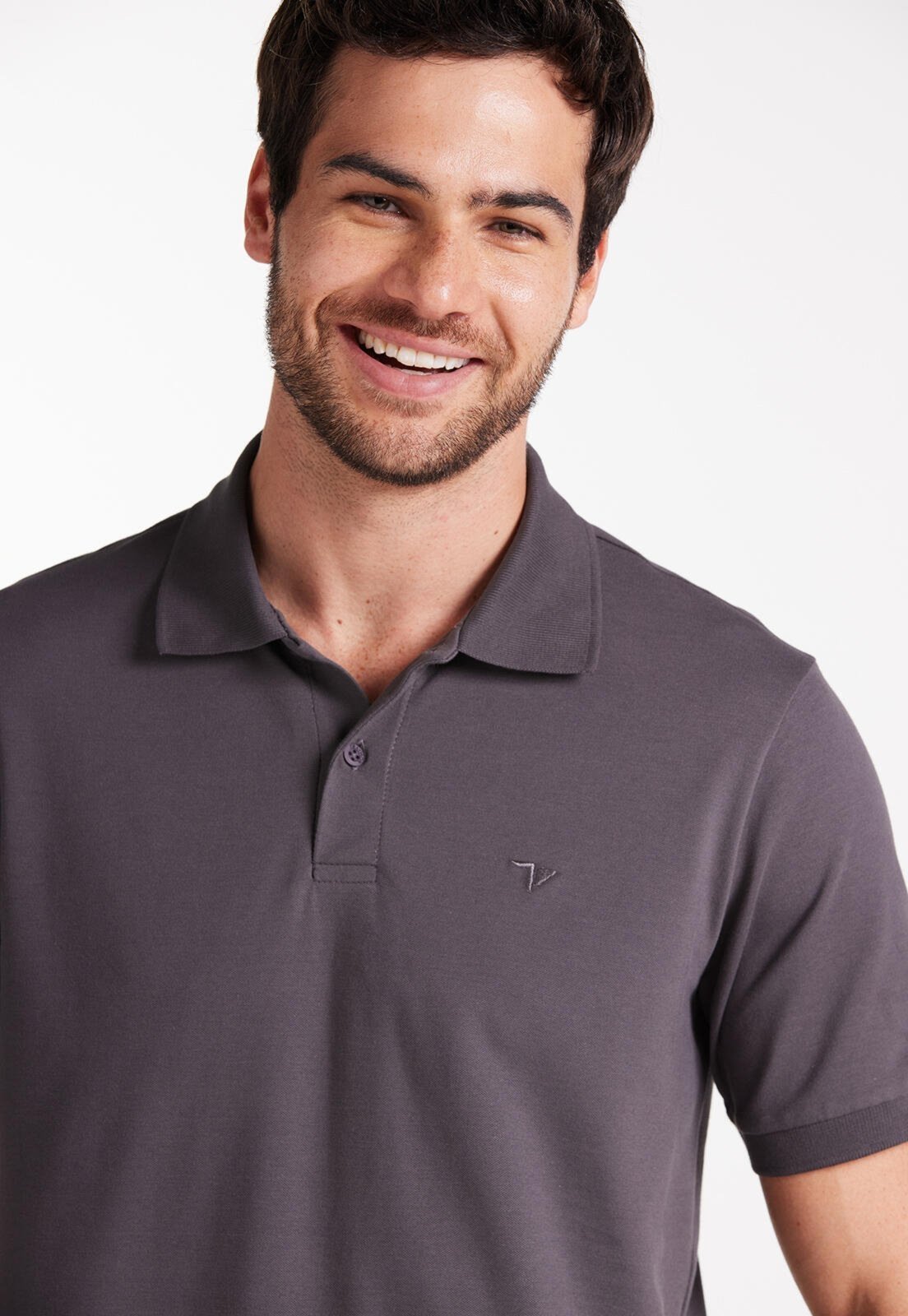 Polo Traymon Pima Slim Cinza