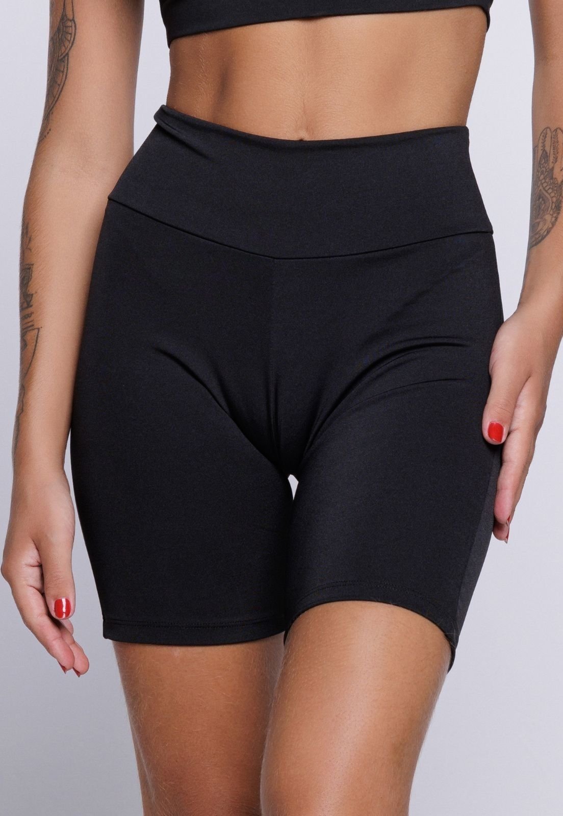 Bermudinha Feminina WLS Modas Legging Fitness Preto