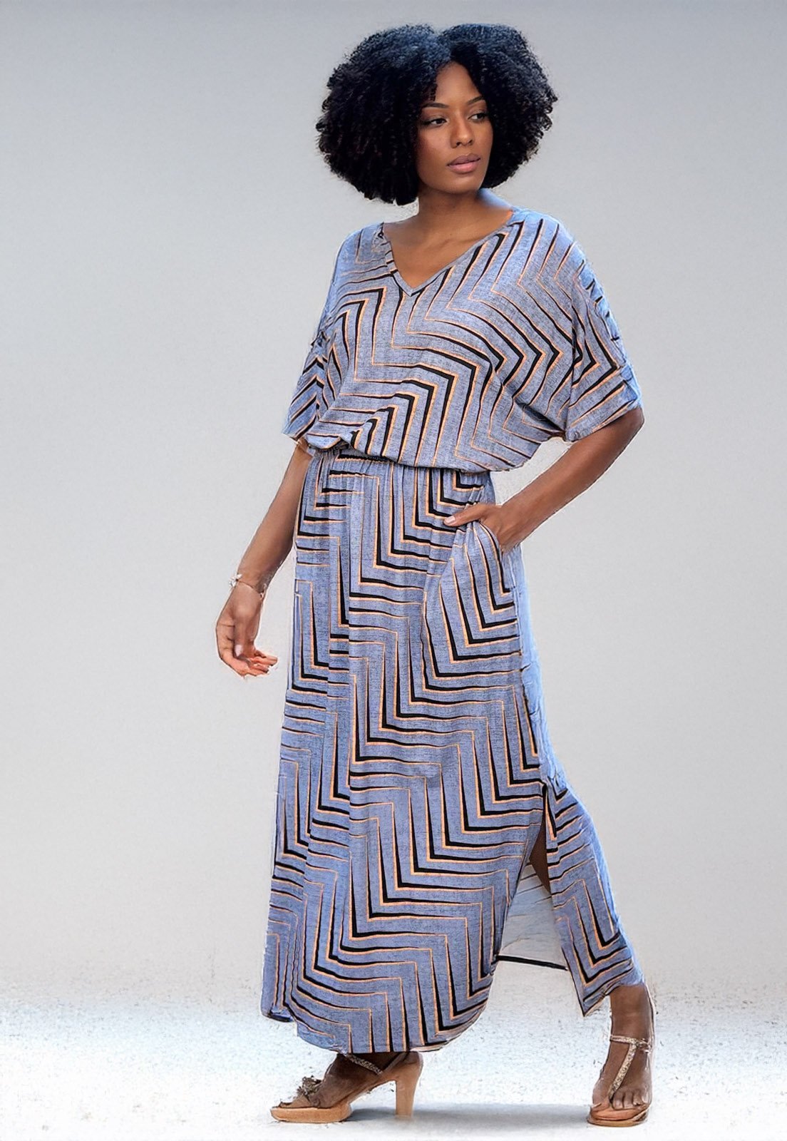 Vestido Longo Plano Estampa Murici