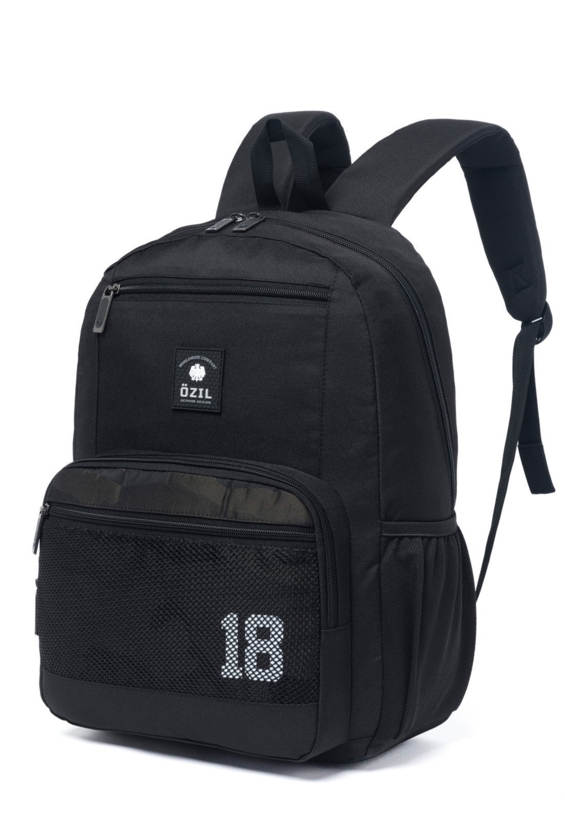 Vista 3 Mochila Masculina Faculdade Escola Bolsa Resistente Notebook Espaçosa Ozil preto Ozil preto