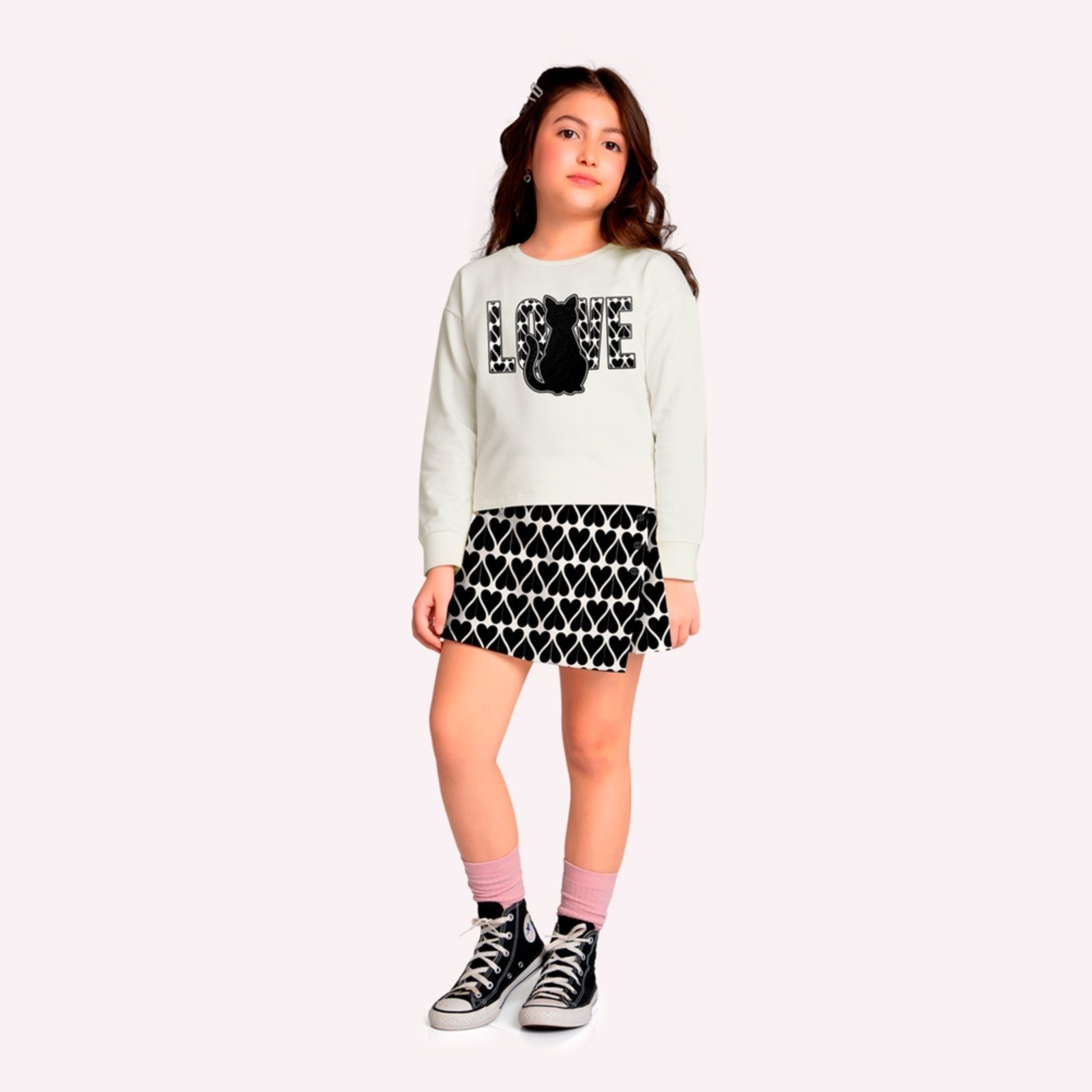 Infantil - Conjunto Menina Corações Kyly