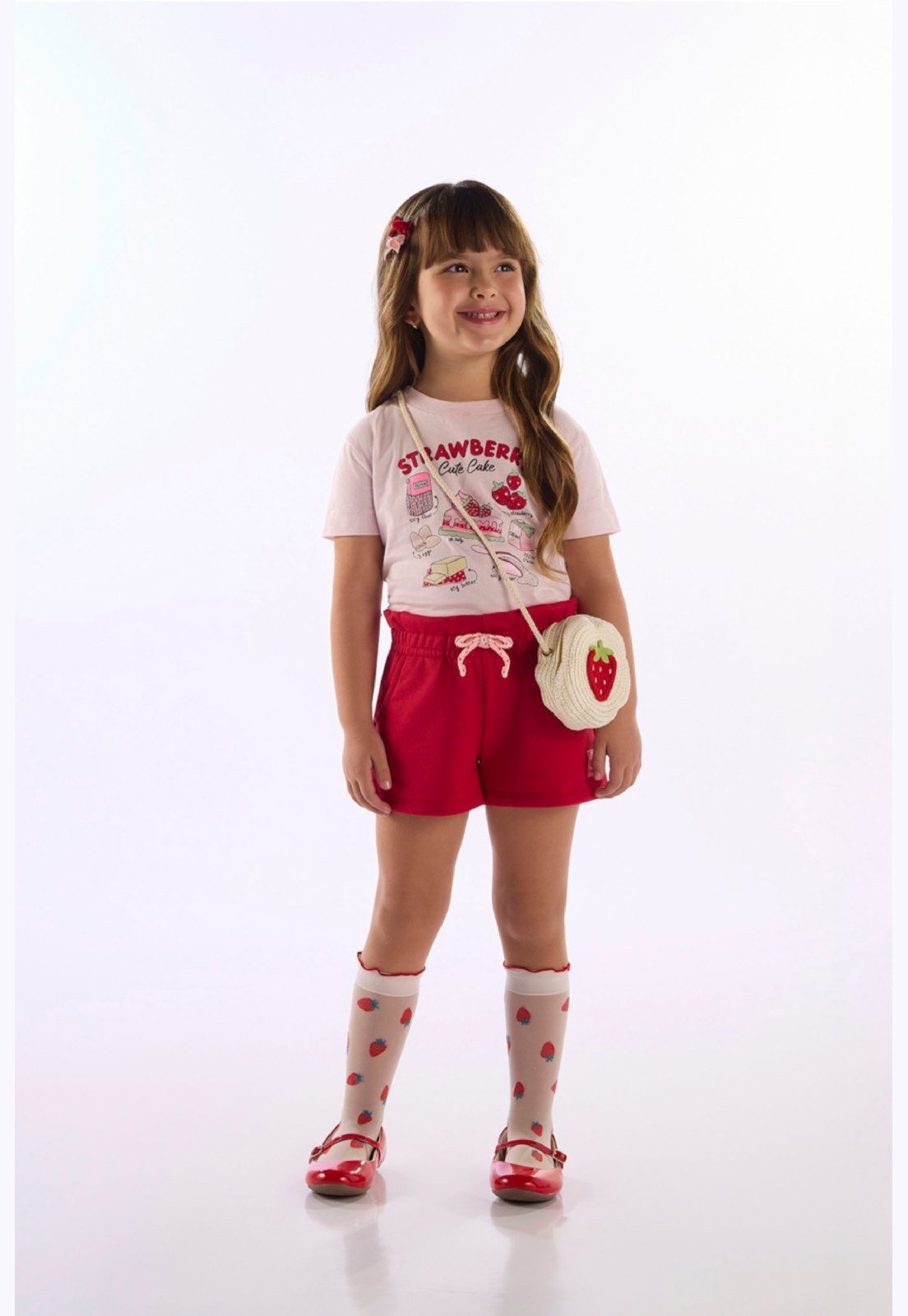 Infantil - Conjunto Blusa Estampada Short Up Baby Rosa