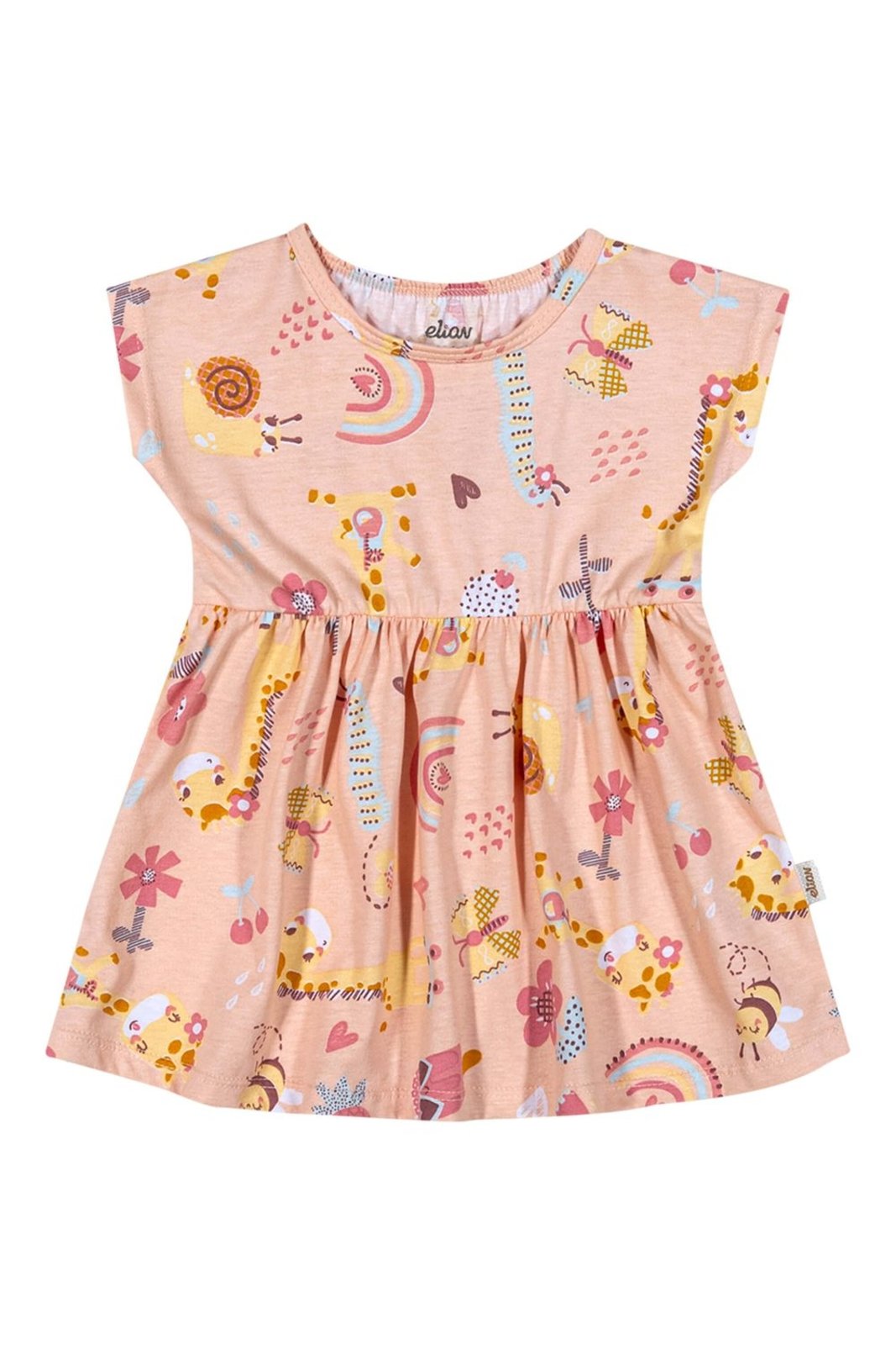 Vista 2 Infantil - Vestido Menina Girafinhas Elian rosa Elian rosa