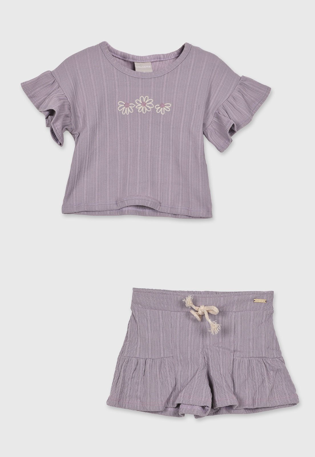 Infantil - Conjunto Curto Colorittá Babados Lilás