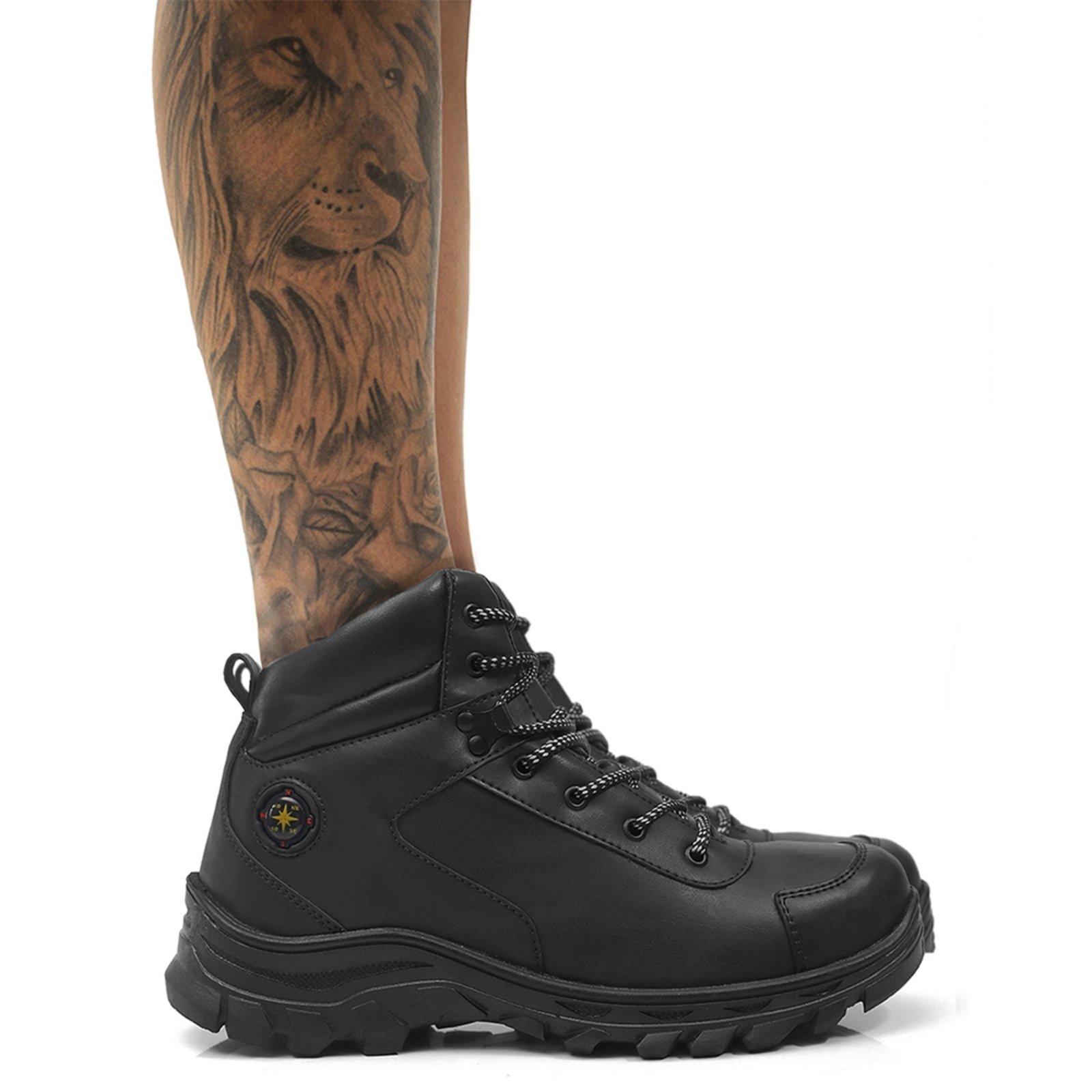 Bota Masculina Épico Adventure Coturno Cano Curto Sola Resistente Confortável Preto