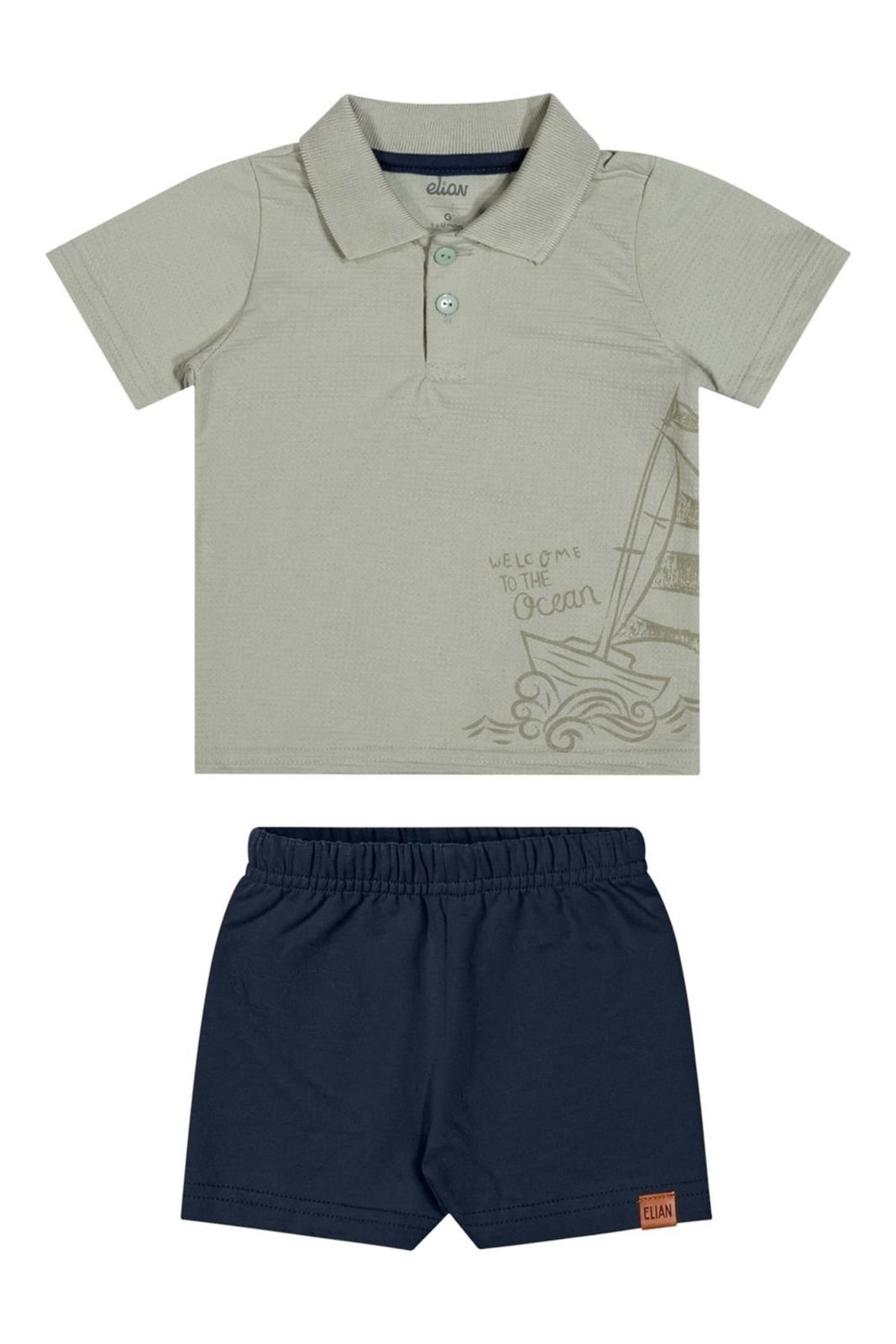 Vista 2 Infantil - Conjunto Menino Camisa Texturizada Elian verde Elian verde