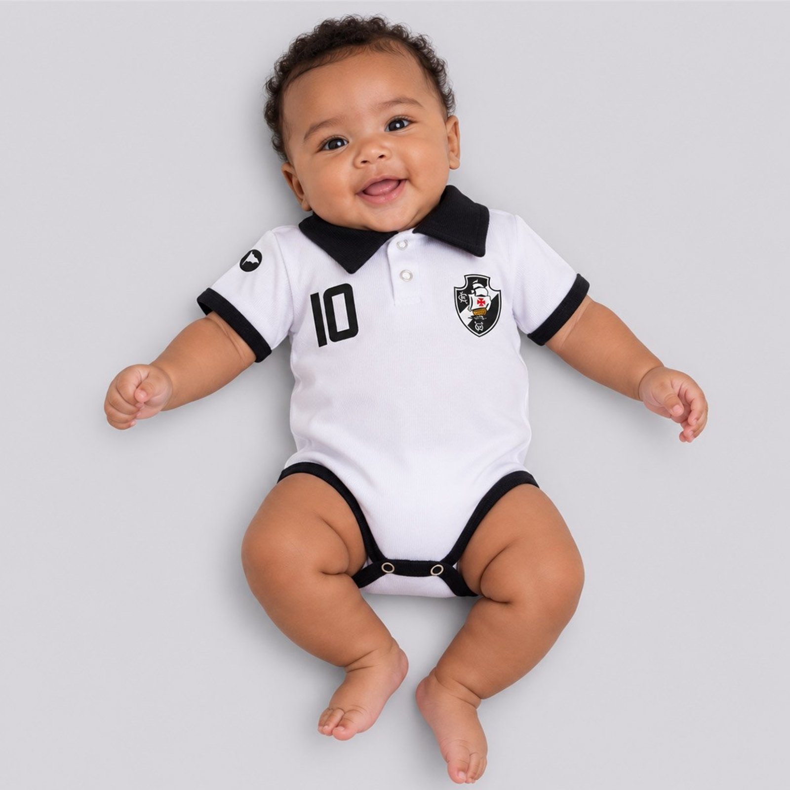 Infantil - Body Polo Logo Vasco Branco