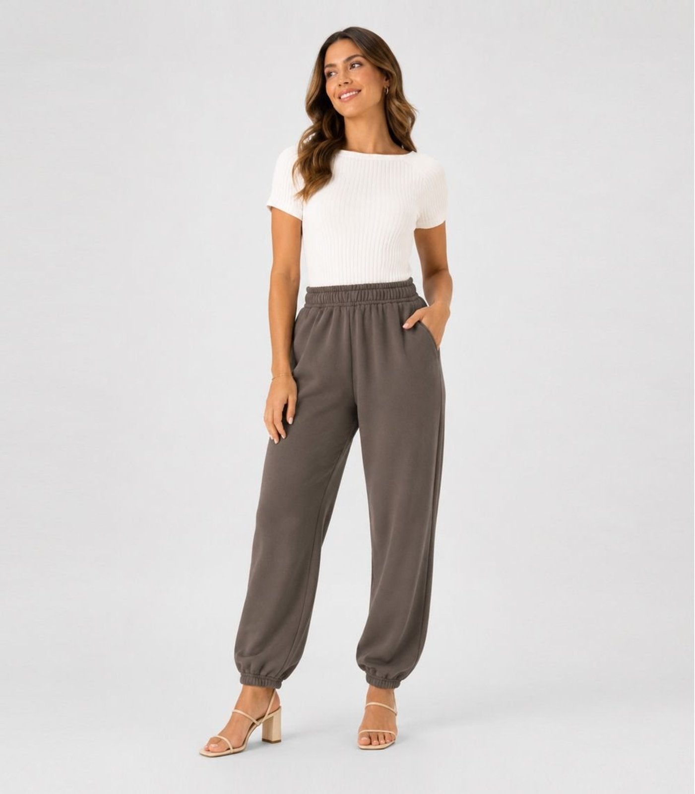 Calça Feminina Moletom Peluciado Infinita Cor Marrom