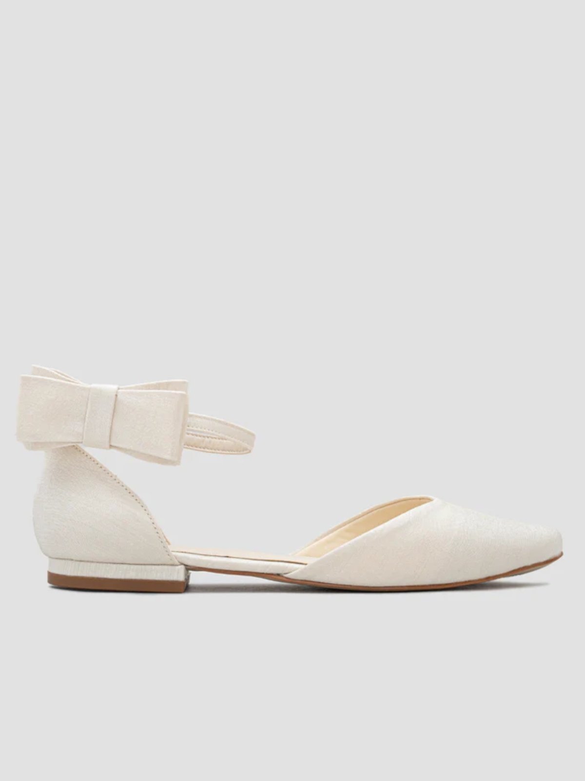 Sapatilha Noiva Com Laço CBK Velvet Off White Bege