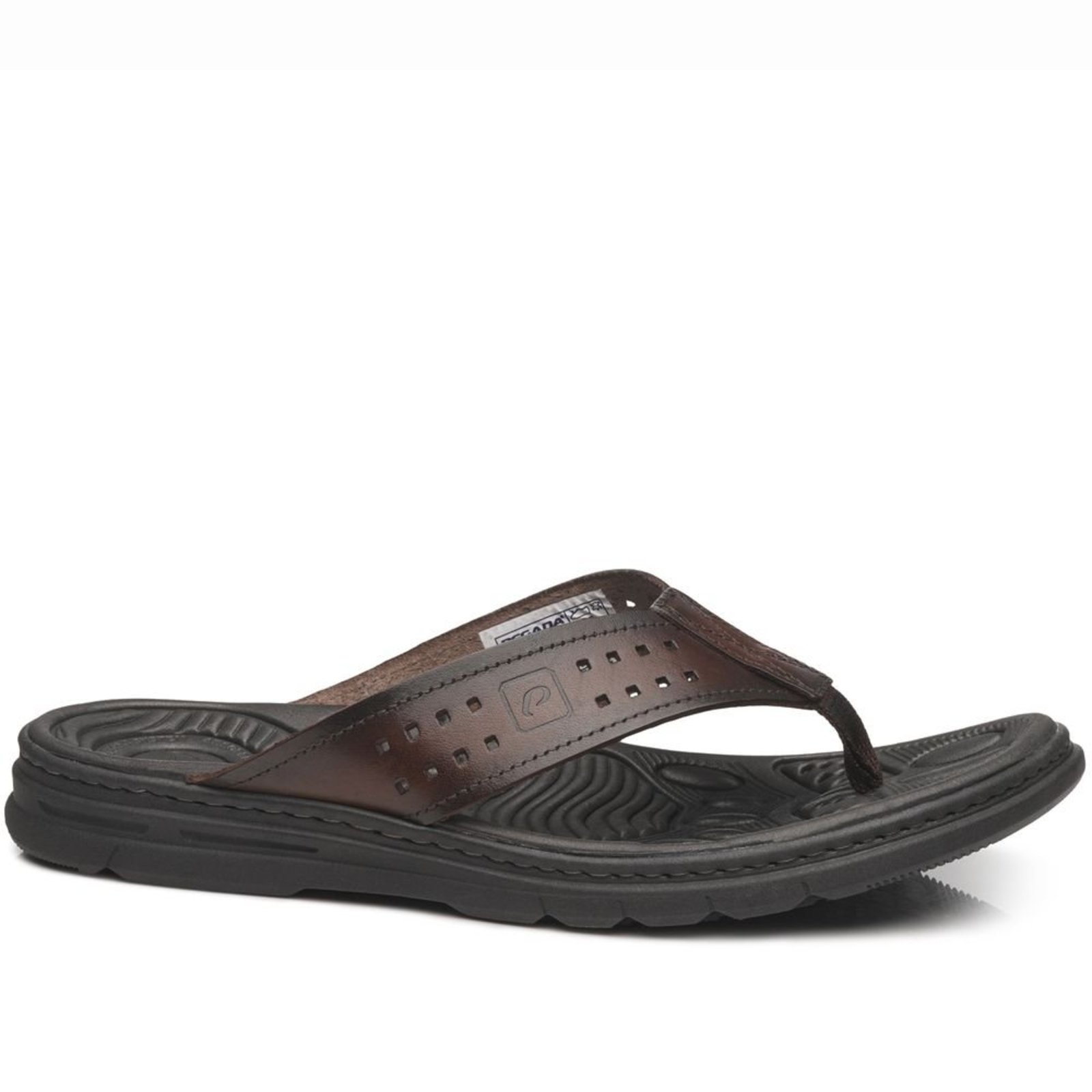 Chinelo Pegada Masculino em Couro Pinhão 134202-01 Chinelo Pegada Masculino em Couro Pinhao 134202-01 37