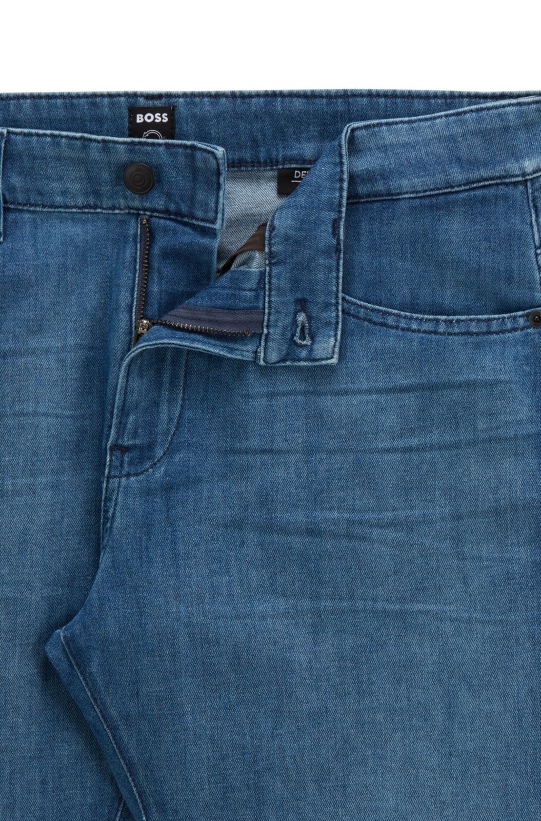 Vista 3 Calça Jeans Slim Fit Em Denim Italiano Superleve Boss azul denim Boss azul denim