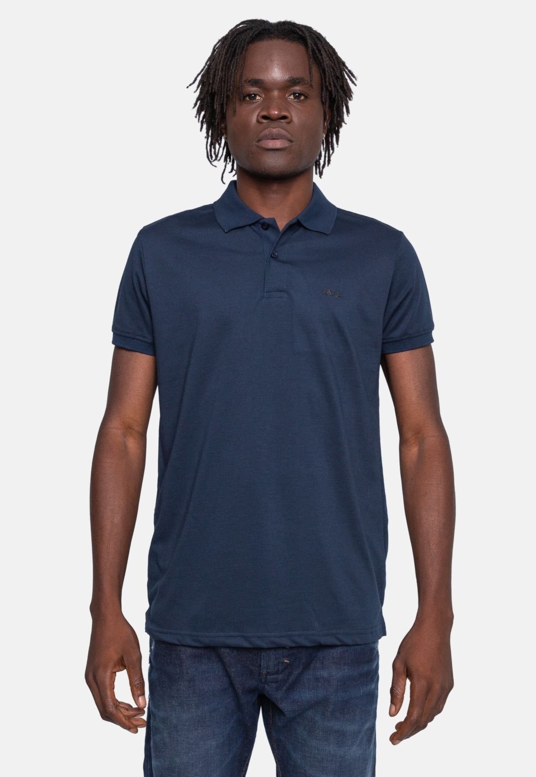 Camisa Polo Fatal Piquet Azul Marinho